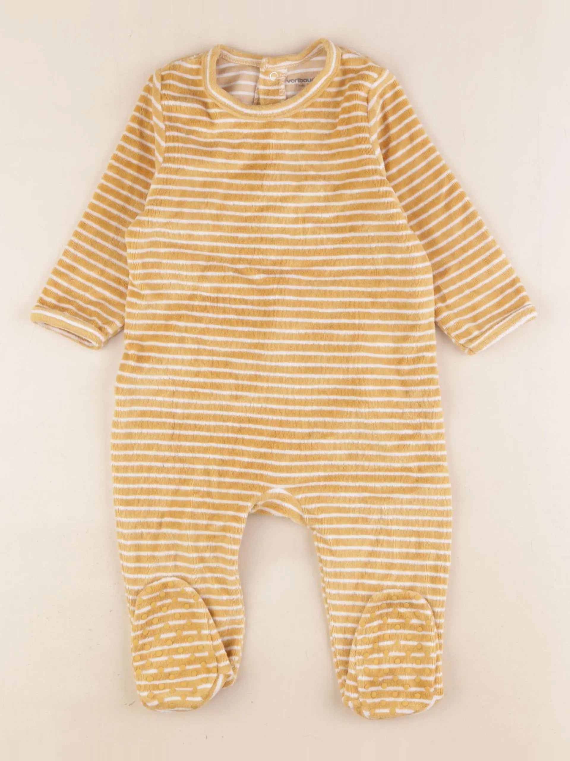Vertbaudet - pyjama velours jaune - 12 mois