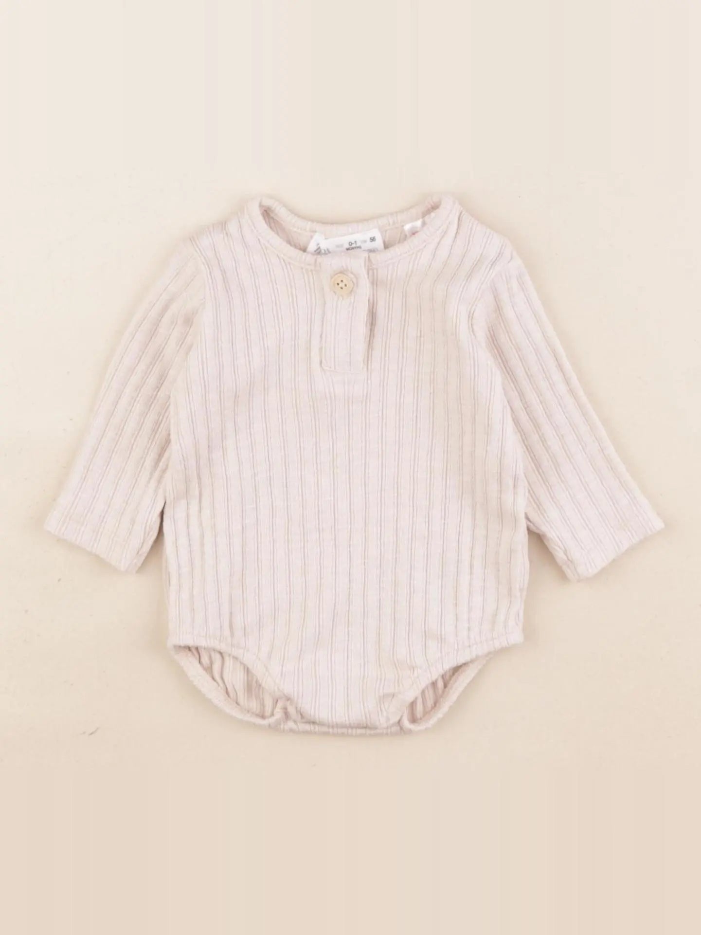 Zara - body tee-shirt beige - 0/1 mois