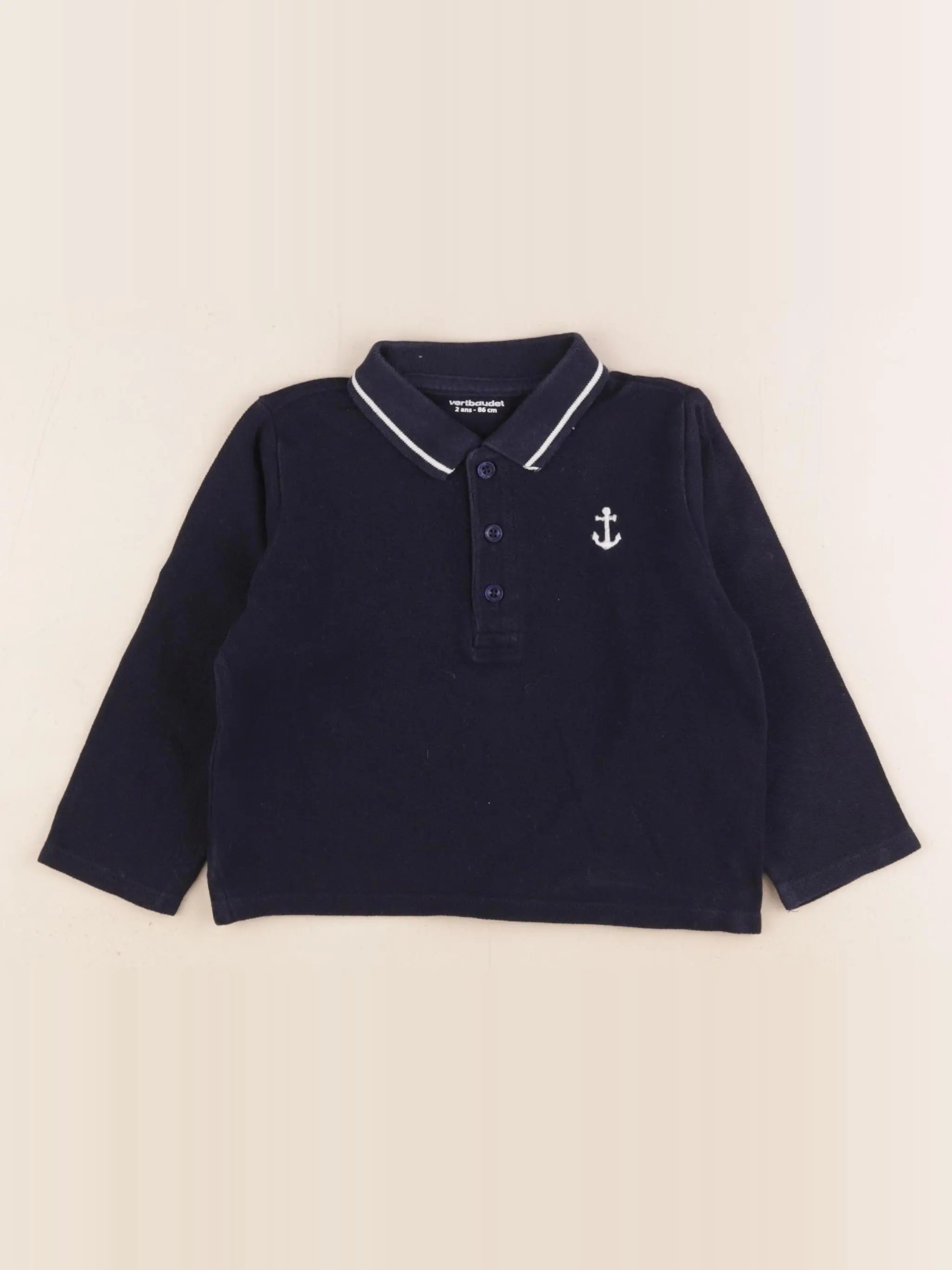 Vertbaudet - polo bleu - 2 ans