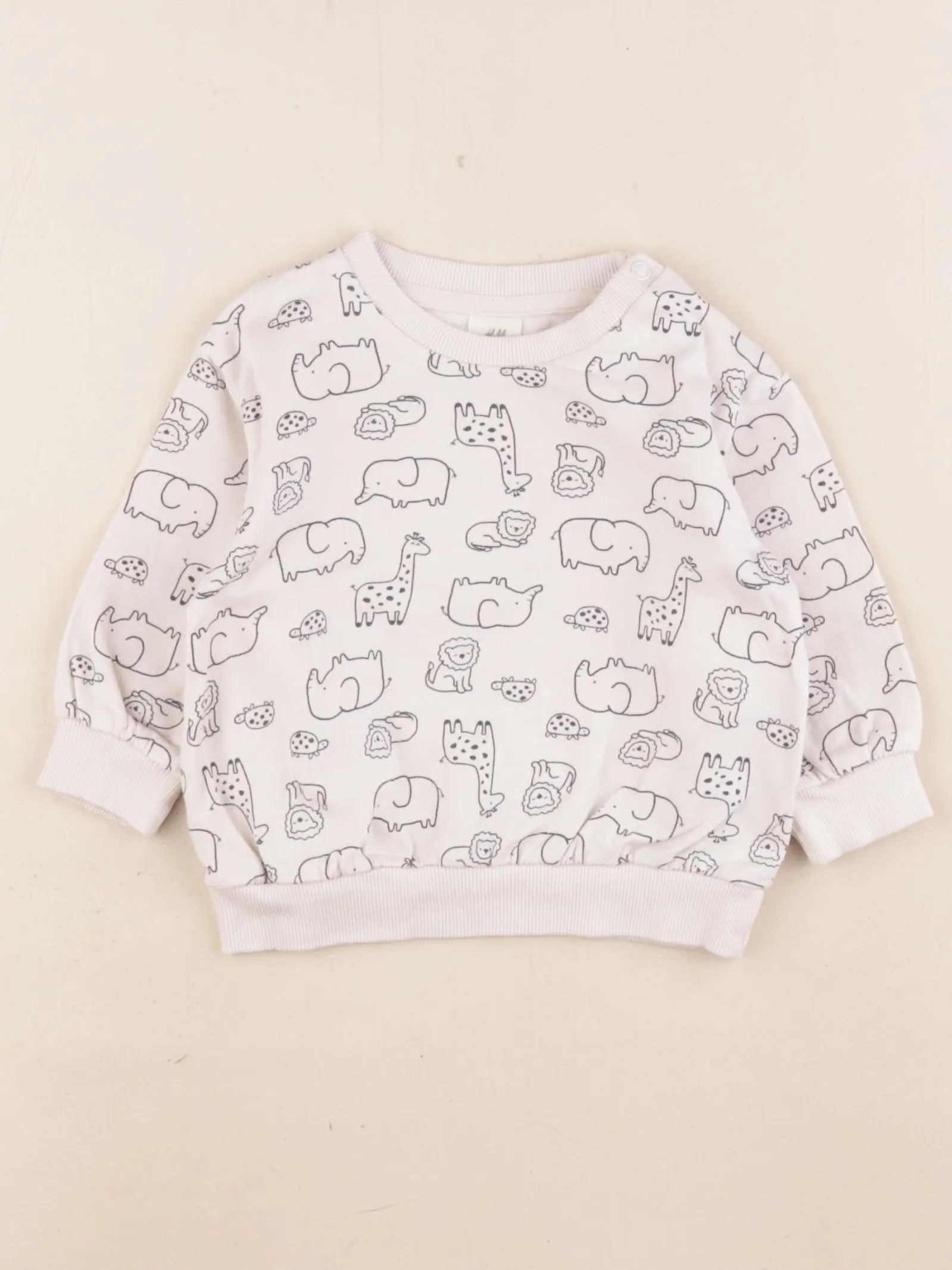 H&M - sweat beige - 4/6 mois