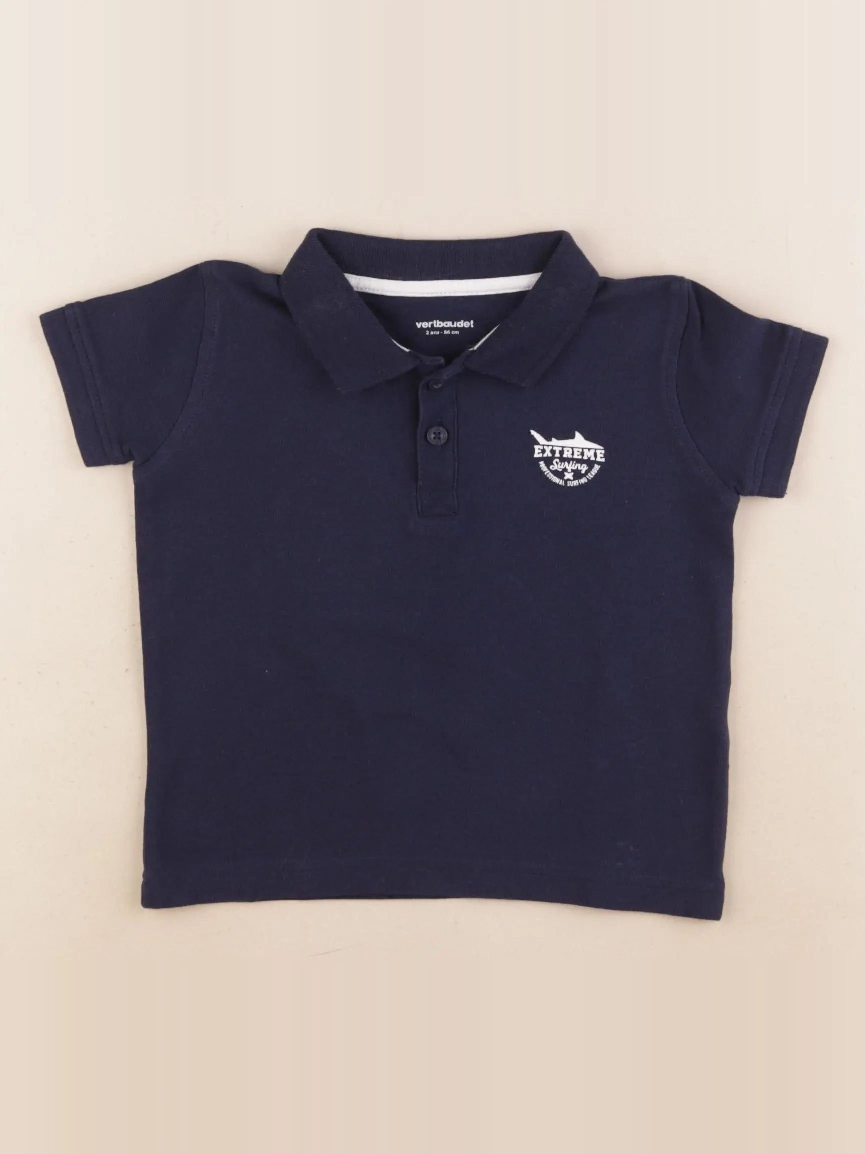 Vertbaudet - polo bleu - 2 ans