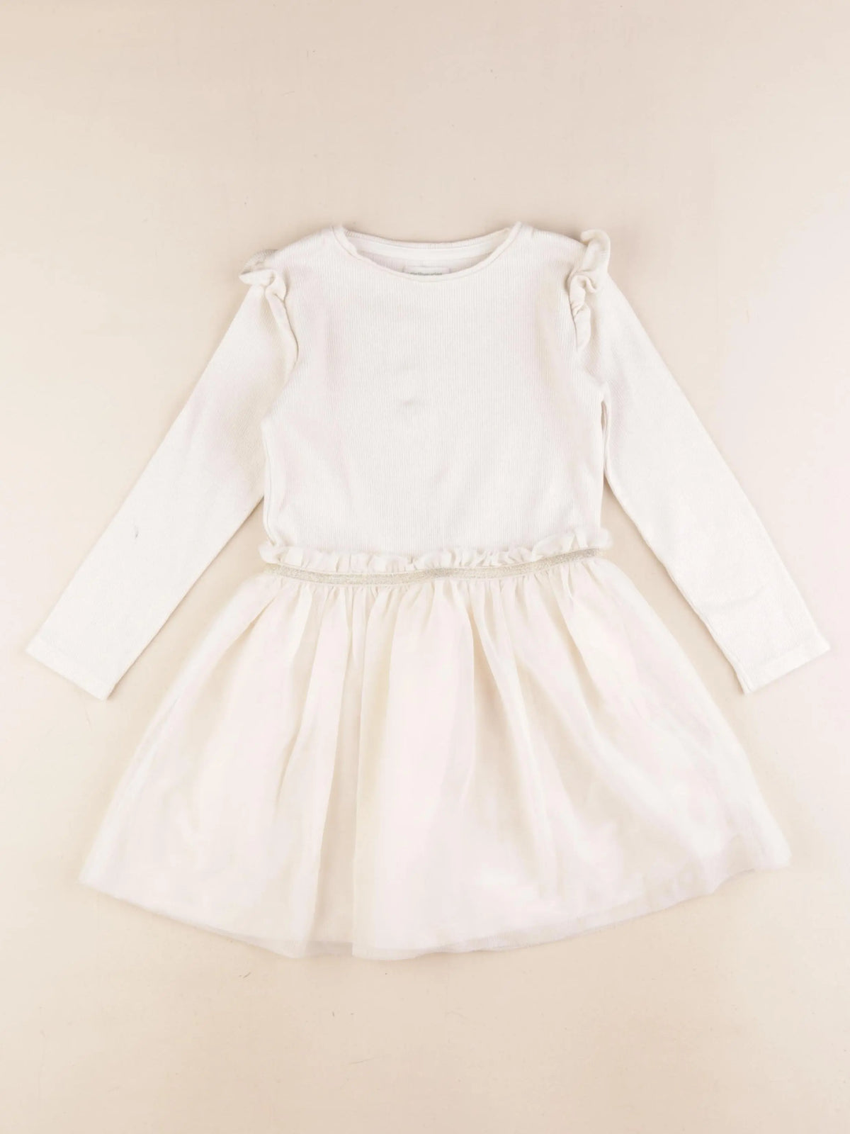 Vertbaudet - robe beige, or - 4 ans