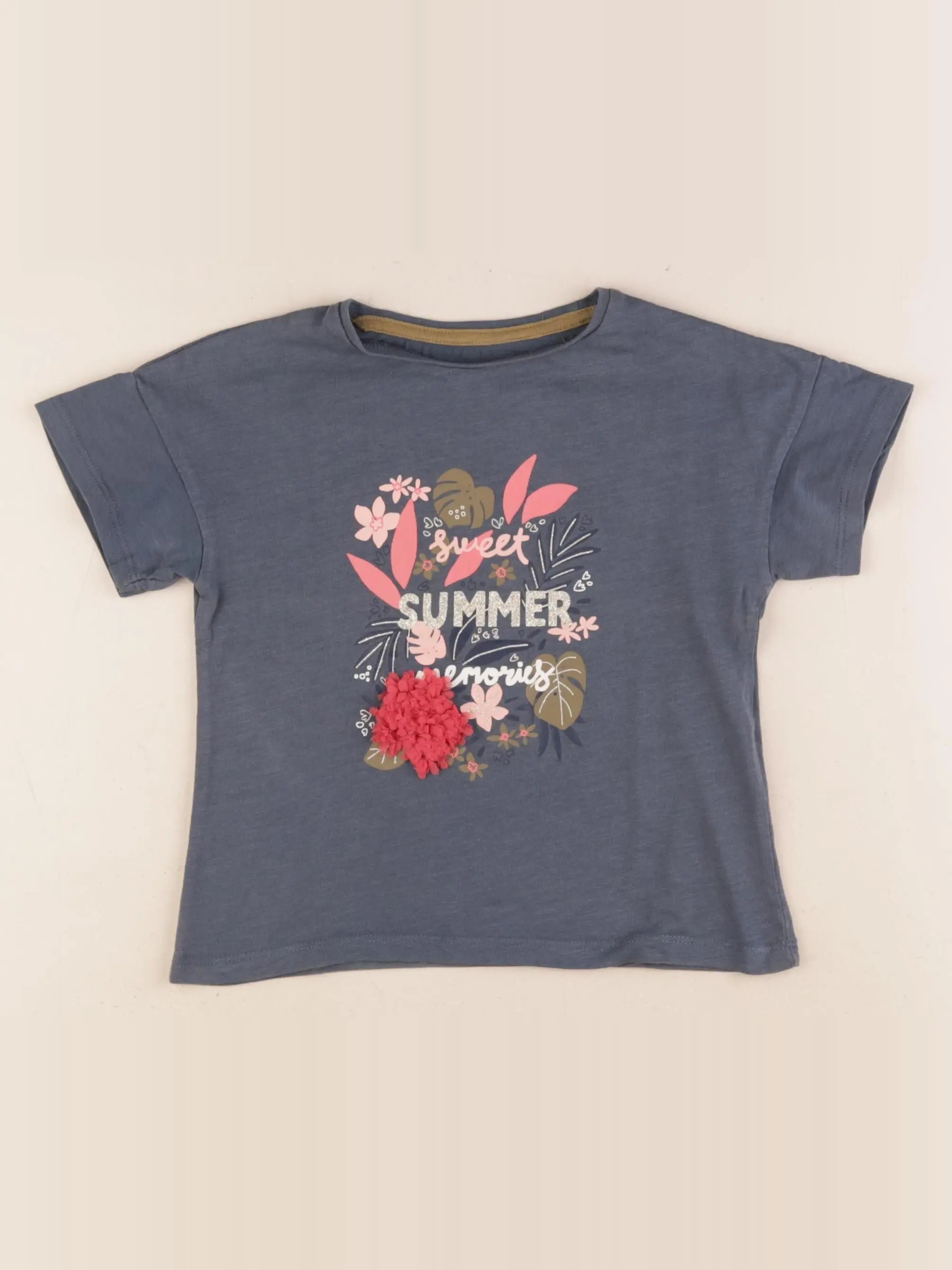 Vertbaudet - tee-shirt bleu - 4 ans
