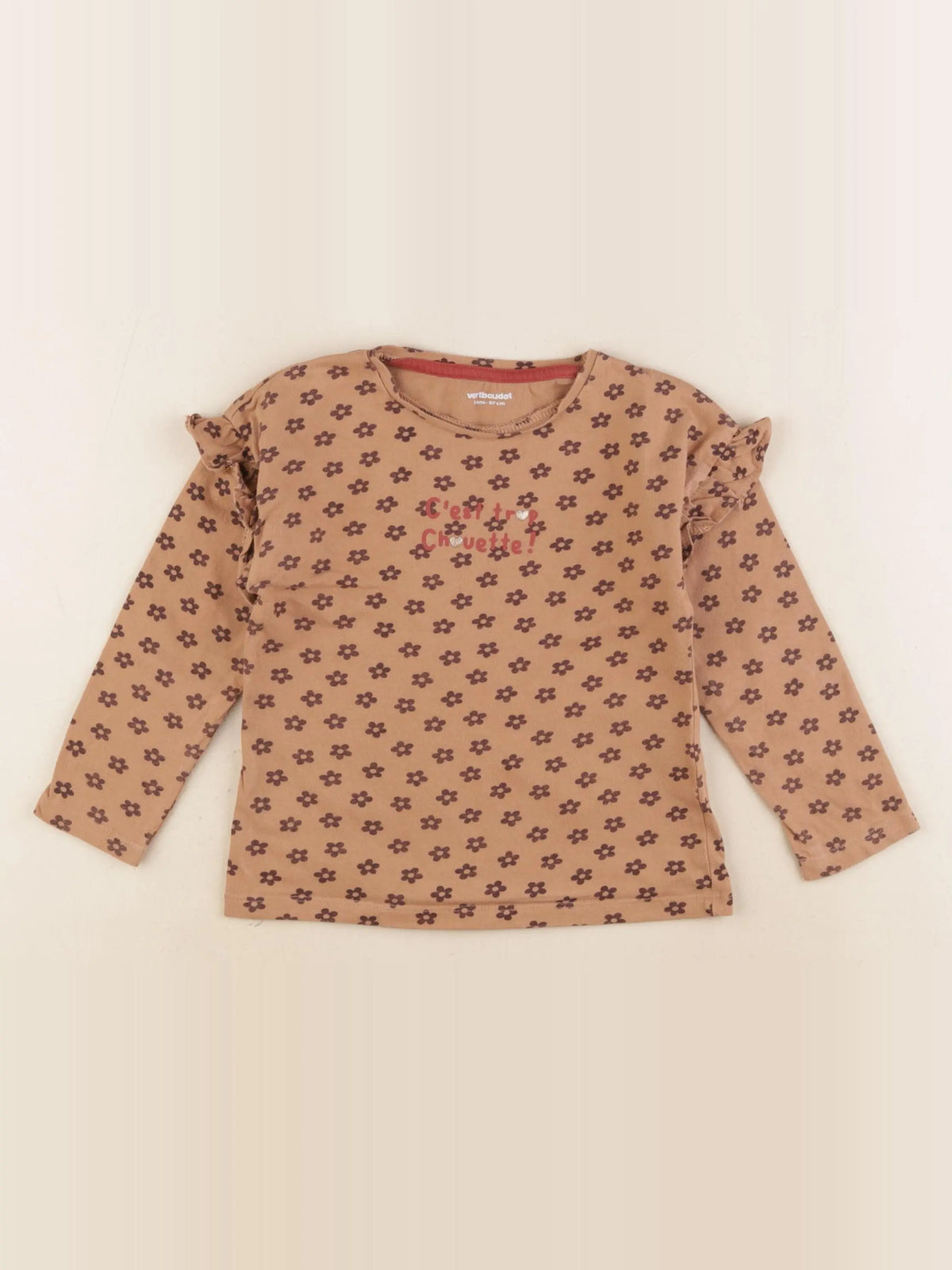 Vertbaudet - tee-shirt marron - 3 ans