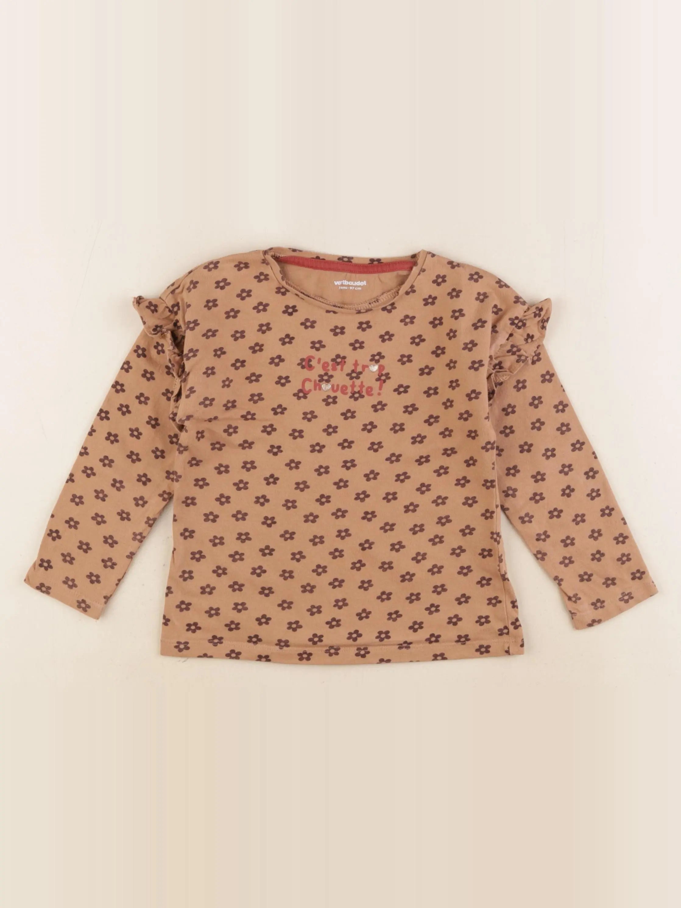 Vertbaudet - tee-shirt marron - 3 ans