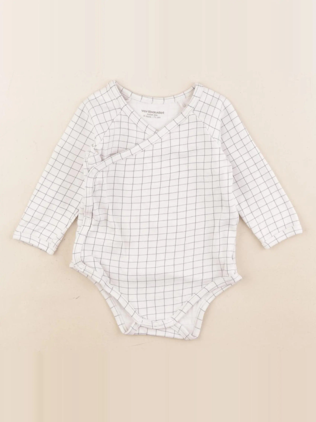 Vertbaudet - body bleu, blanc - 9 mois