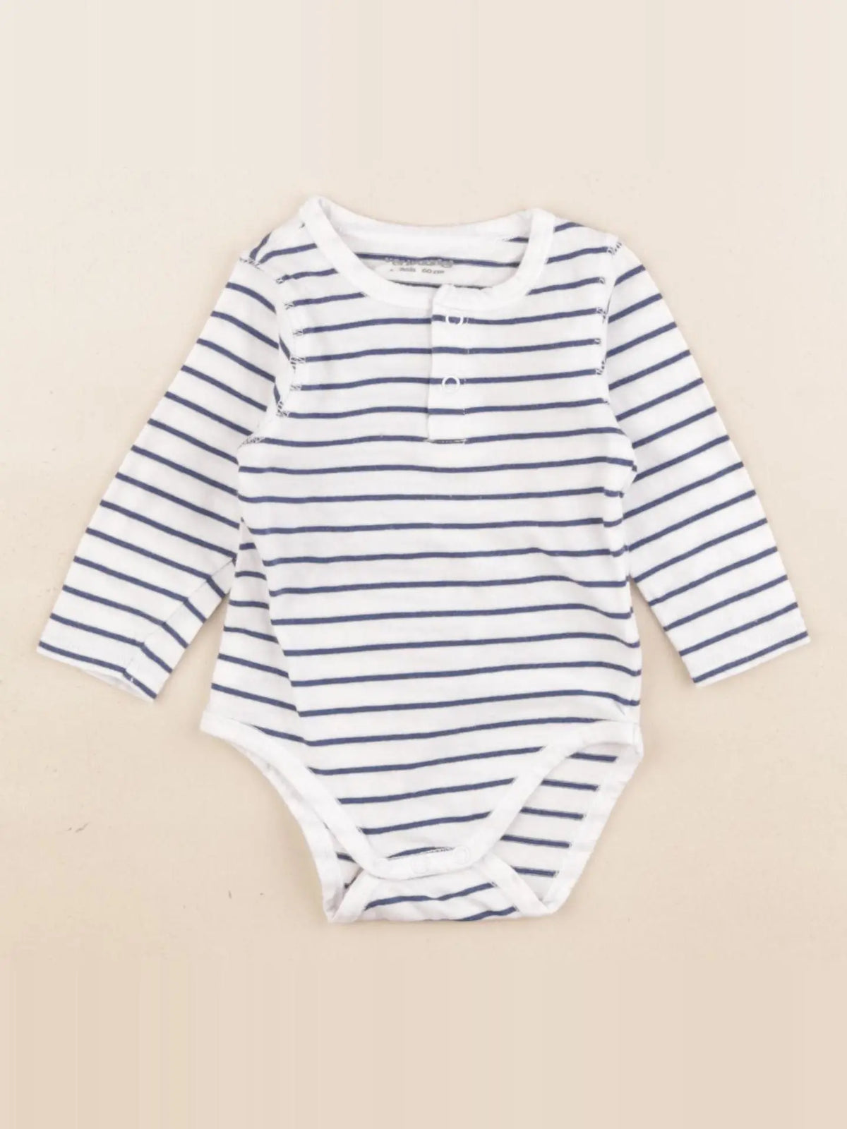 Vertbaudet - body blanc, bleu - 0 mois
