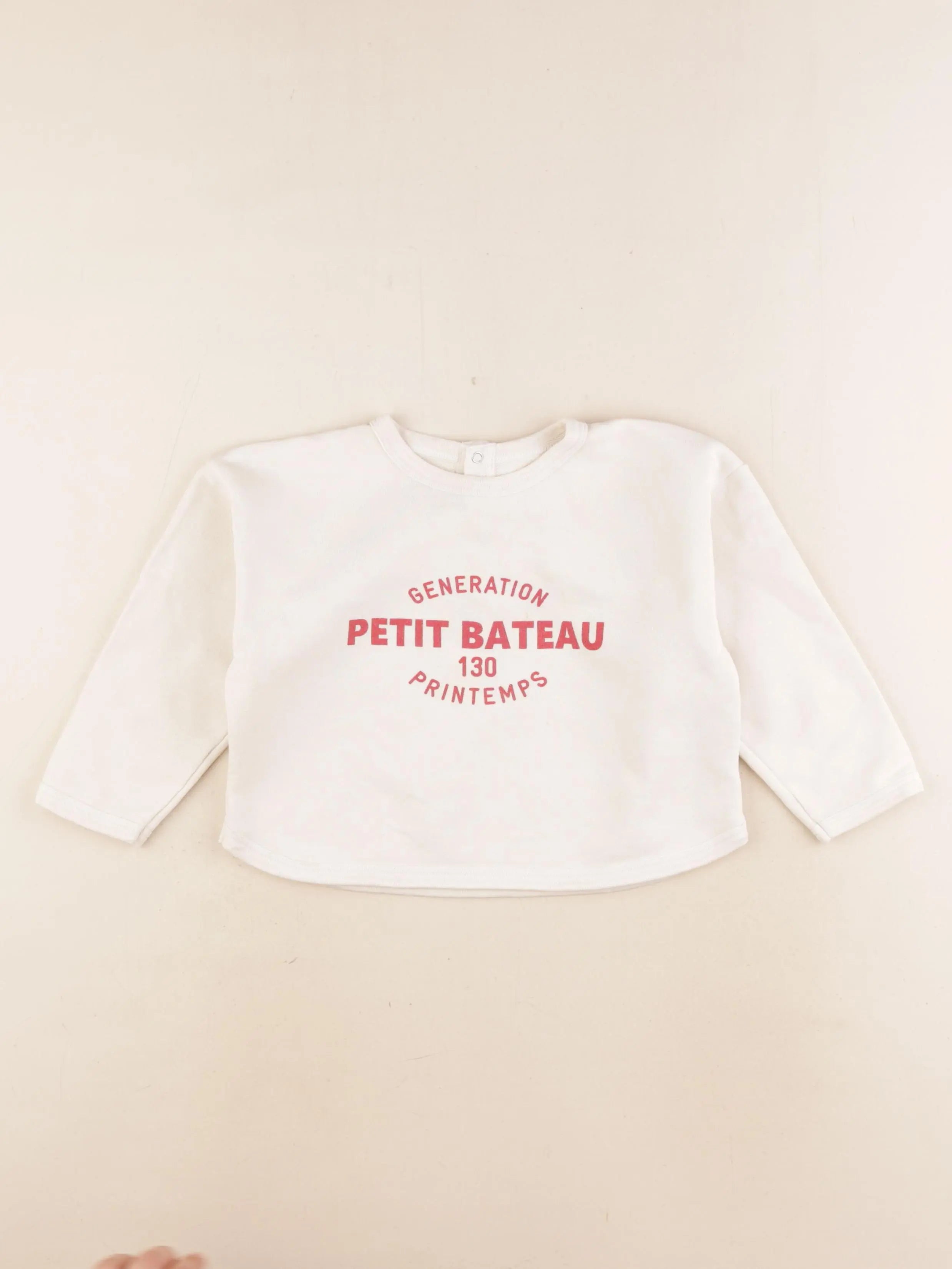 Petit Bateau - sweat beige - 36 mois