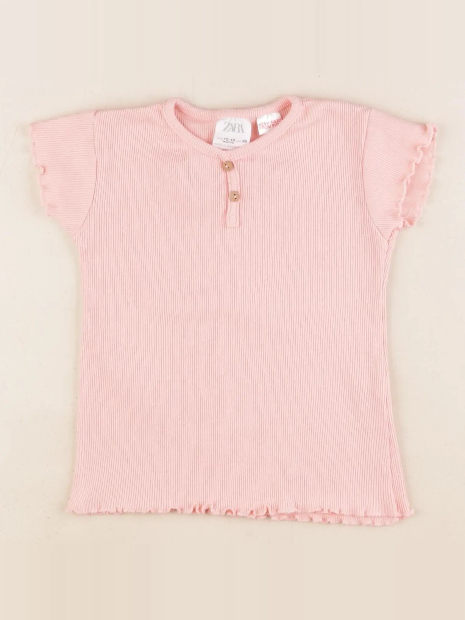 Zara - tee-shirt rose - 12/18 mois
