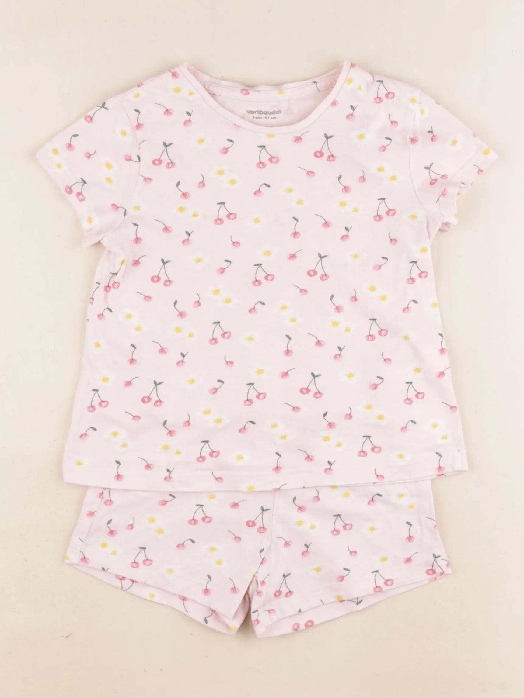 Vertbaudet - pyjama coton rose - 3 ans