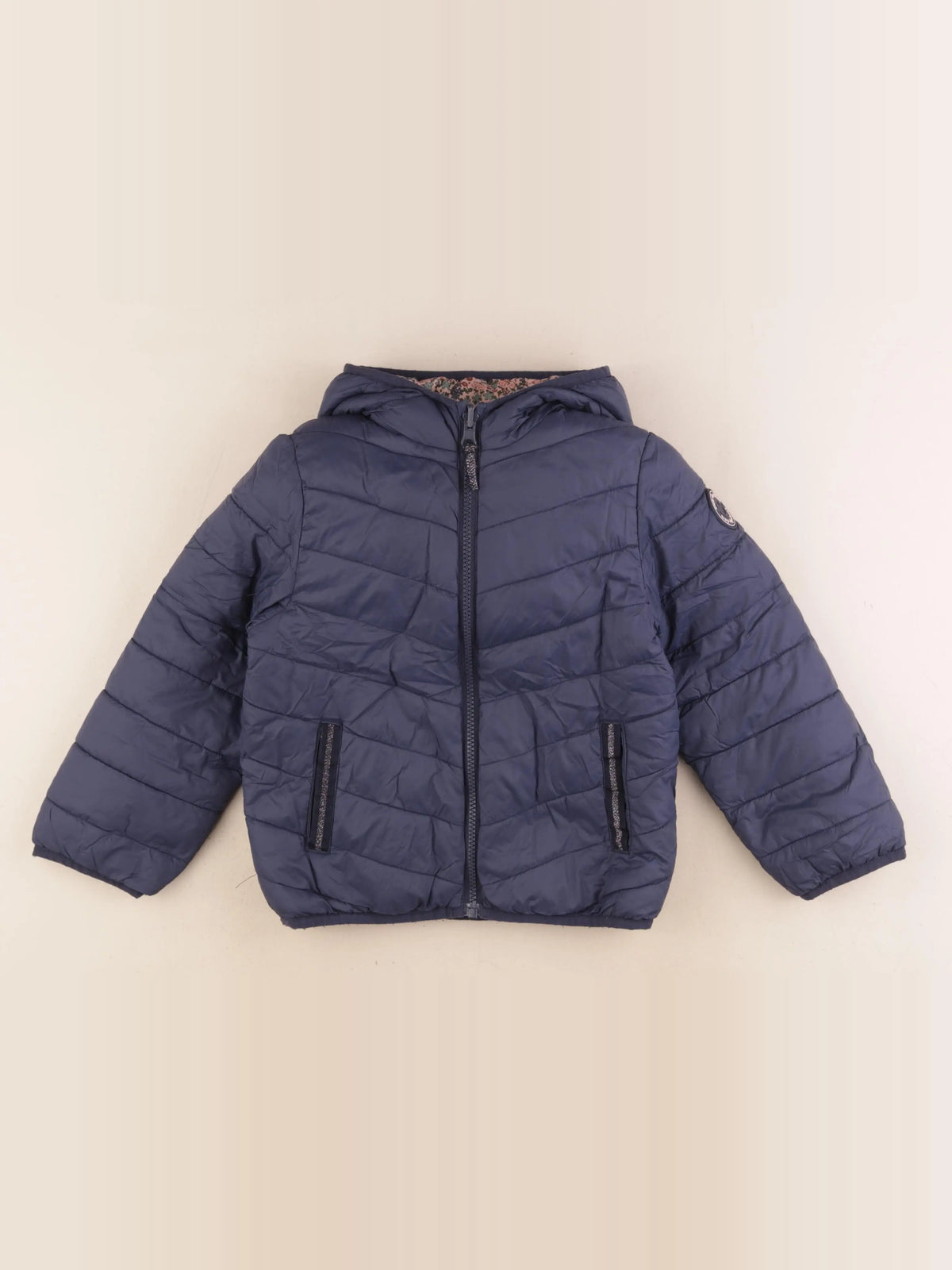 Vertbaudet - doudoune réversible bleu - 7 ans