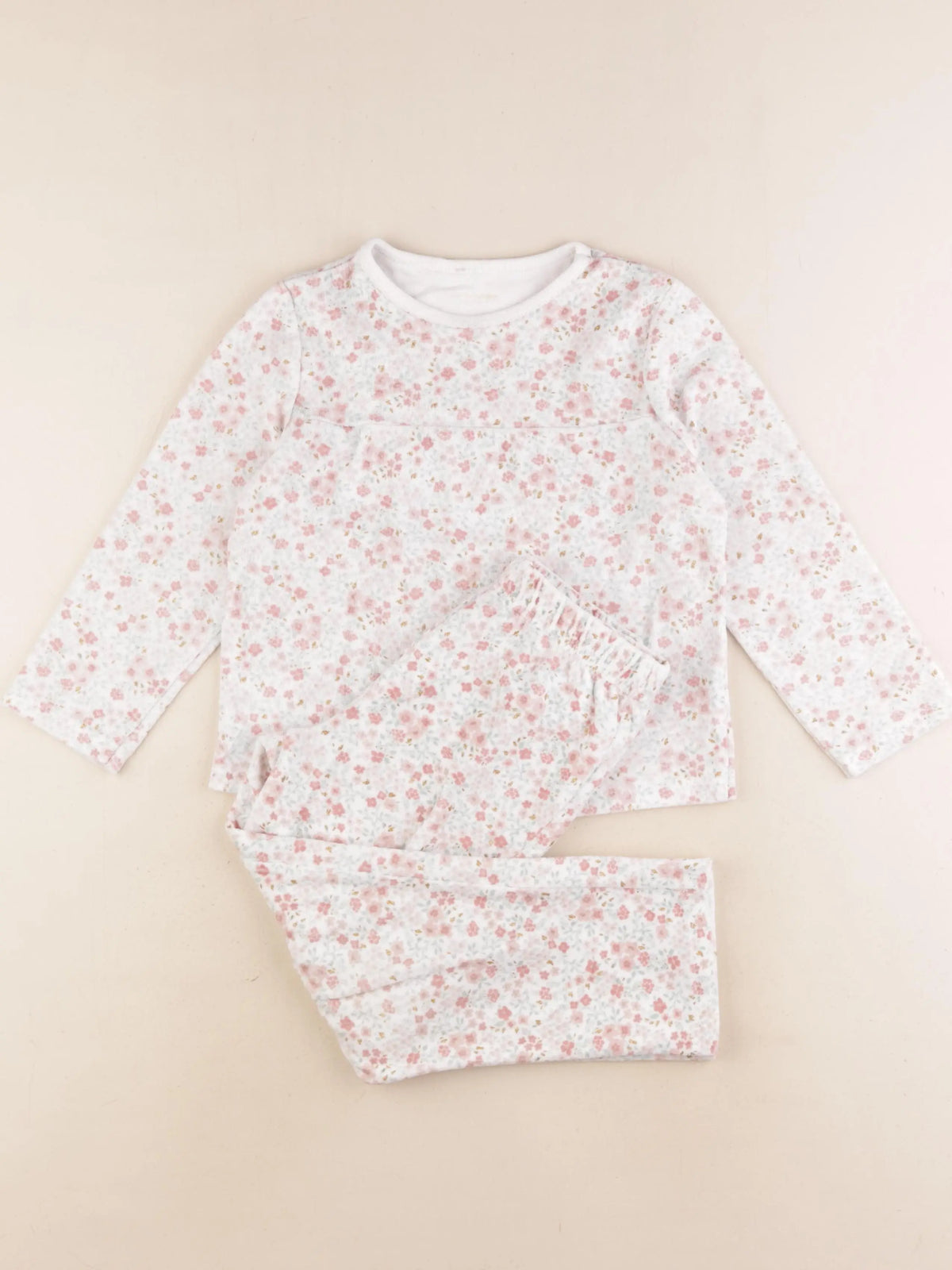 Vertbaudet - pyjama velours blanc - 6 ans