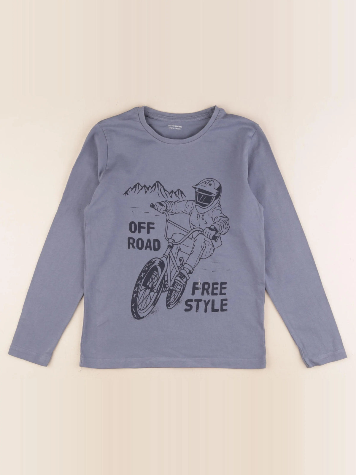 Vertbaudet - tee-shirt bleu - 10 ans