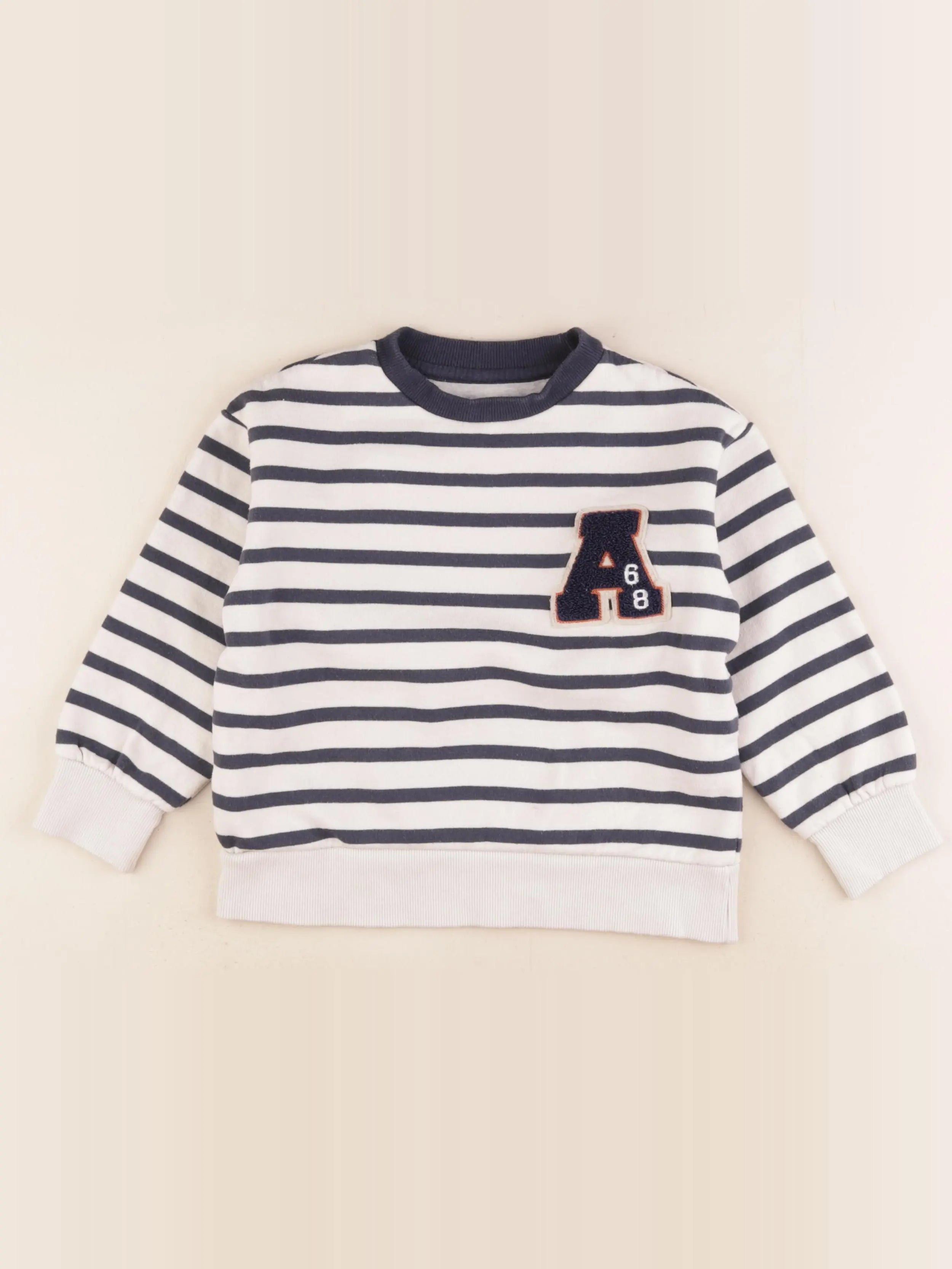 Vertbaudet - sweat bleu, blanc - 6 ans