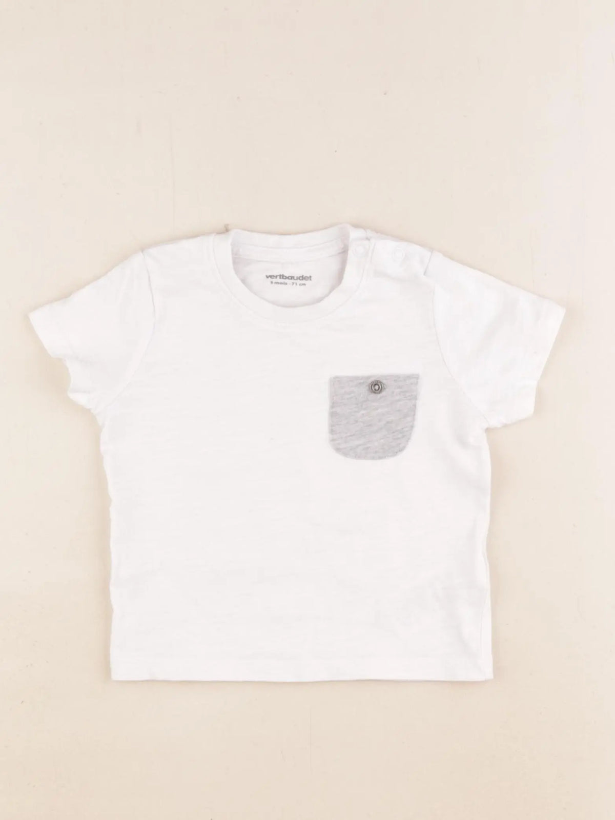 Vertbaudet - tee-shirt blanc - 9 mois