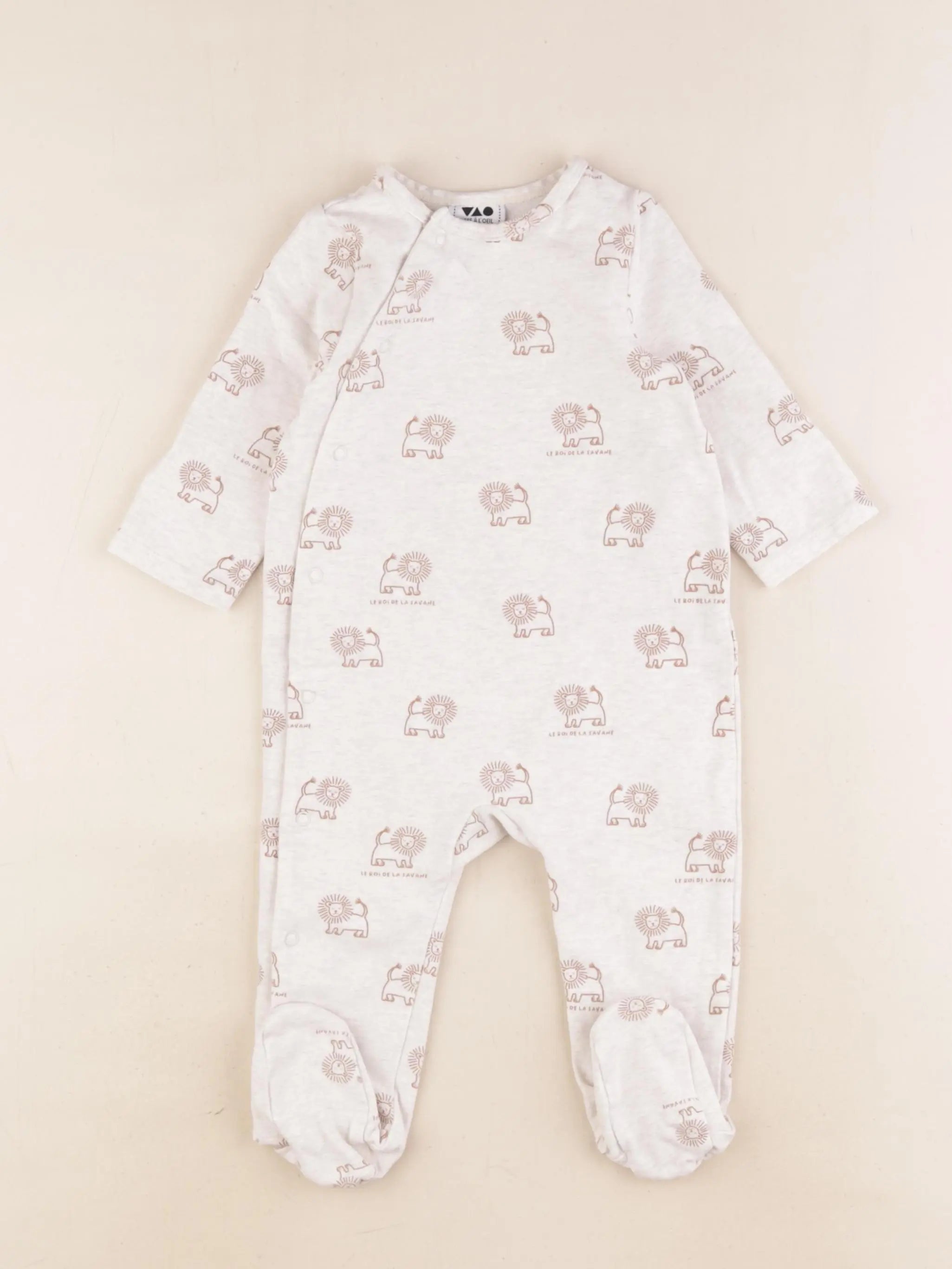 Tape à l'oeil - pyjama coton beige - 9 mois