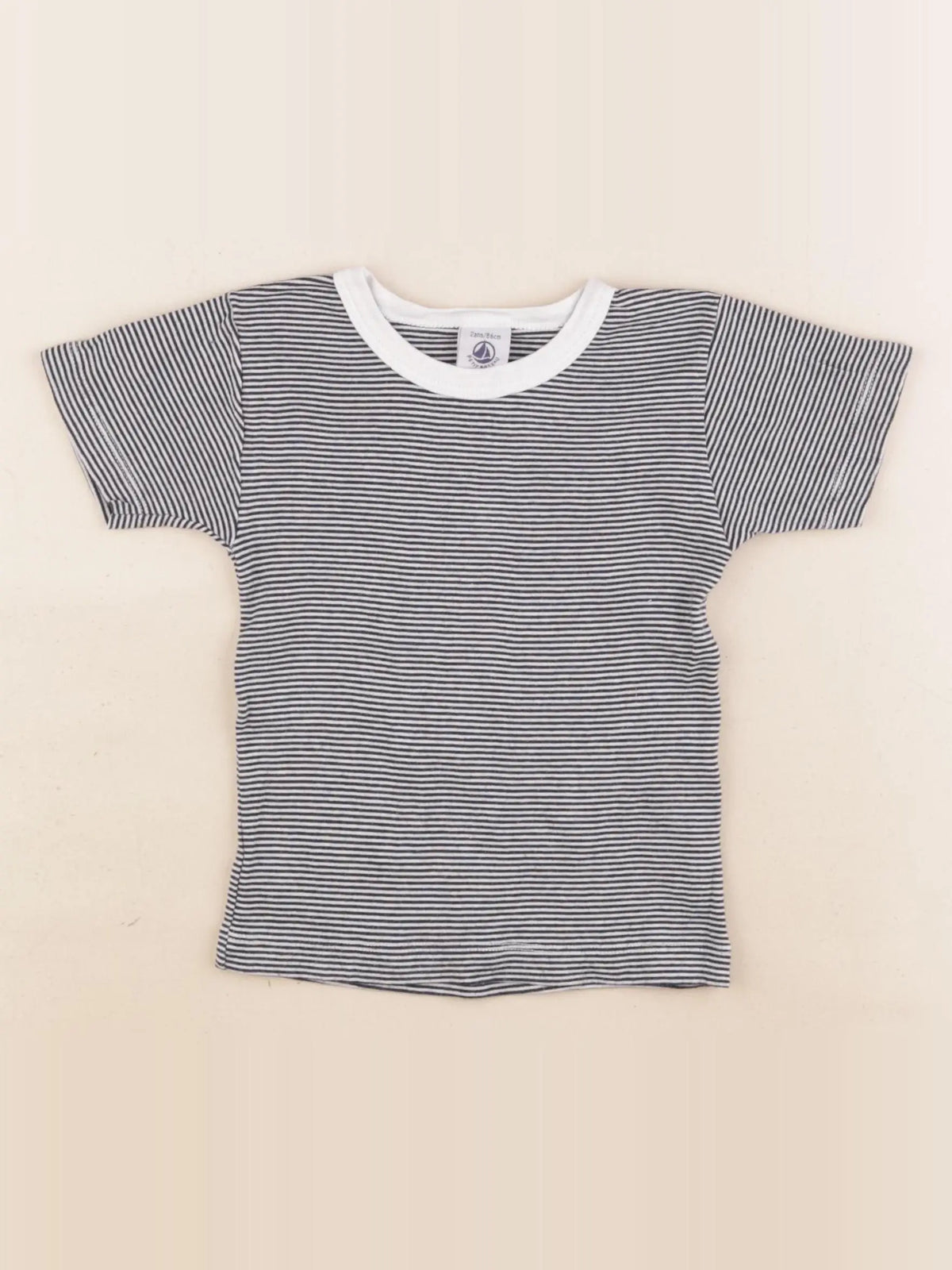 Petit Bateau - maillot de corps bleu, blanc - 2 ans