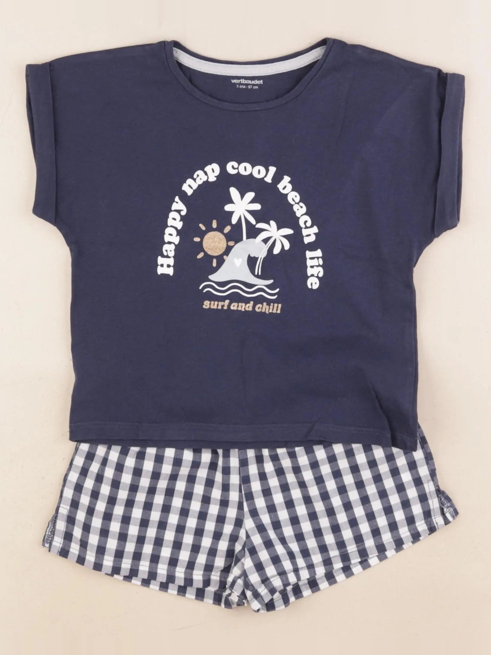 Vertbaudet - pyjama coton bleu - 3 ans