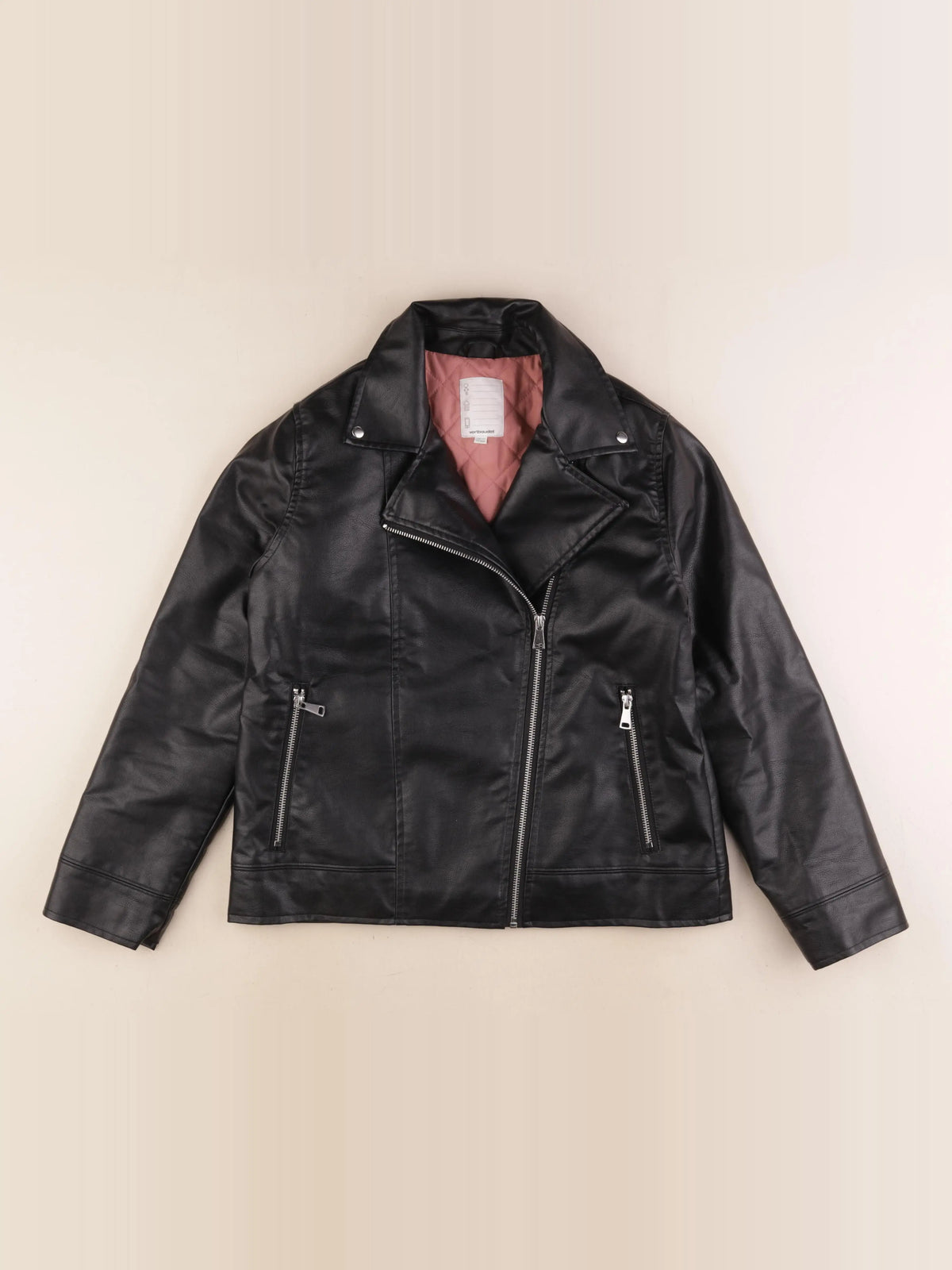 Vertbaudet - veste simili cuir noir - 14 ans
