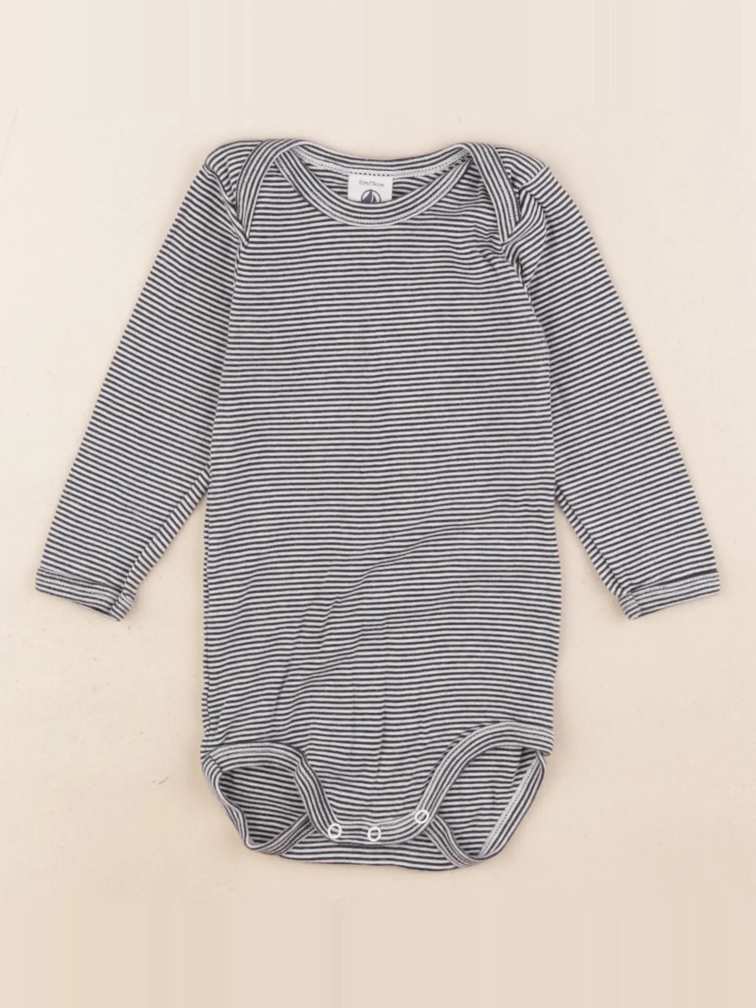 Petit Bateau - body bleu - 12 mois