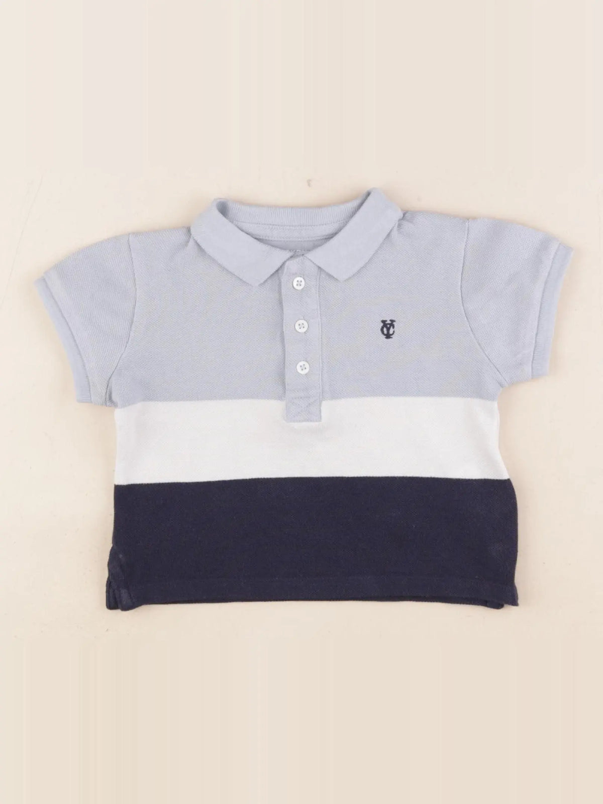 Cyrillus - polo bleu - 12 mois