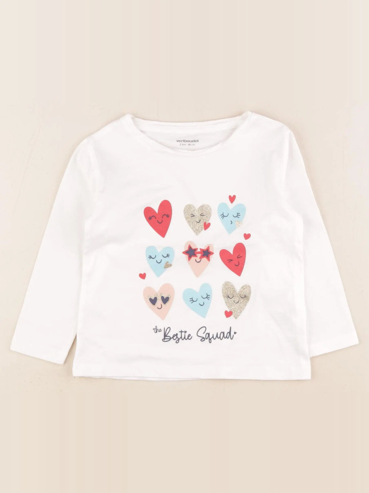 Vertbaudet - tee-shirt blanc - 2 ans