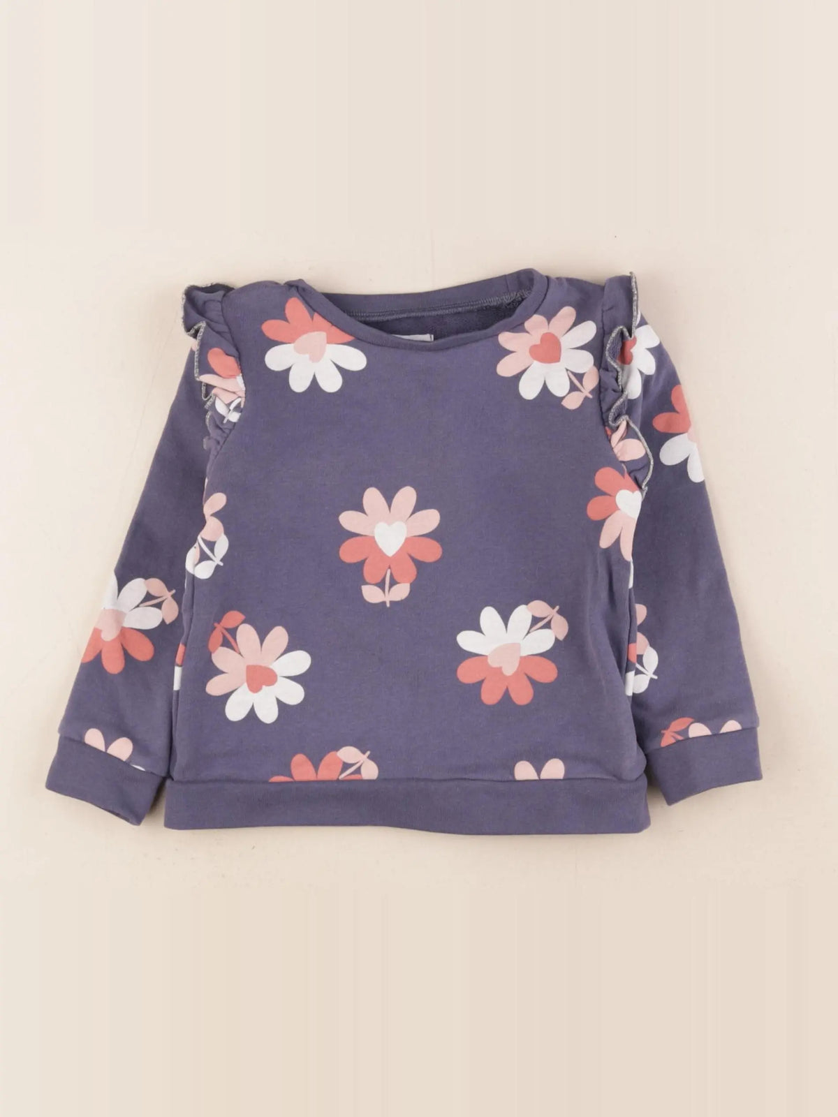 Vertbaudet - sweat rose, violet - 2 ans