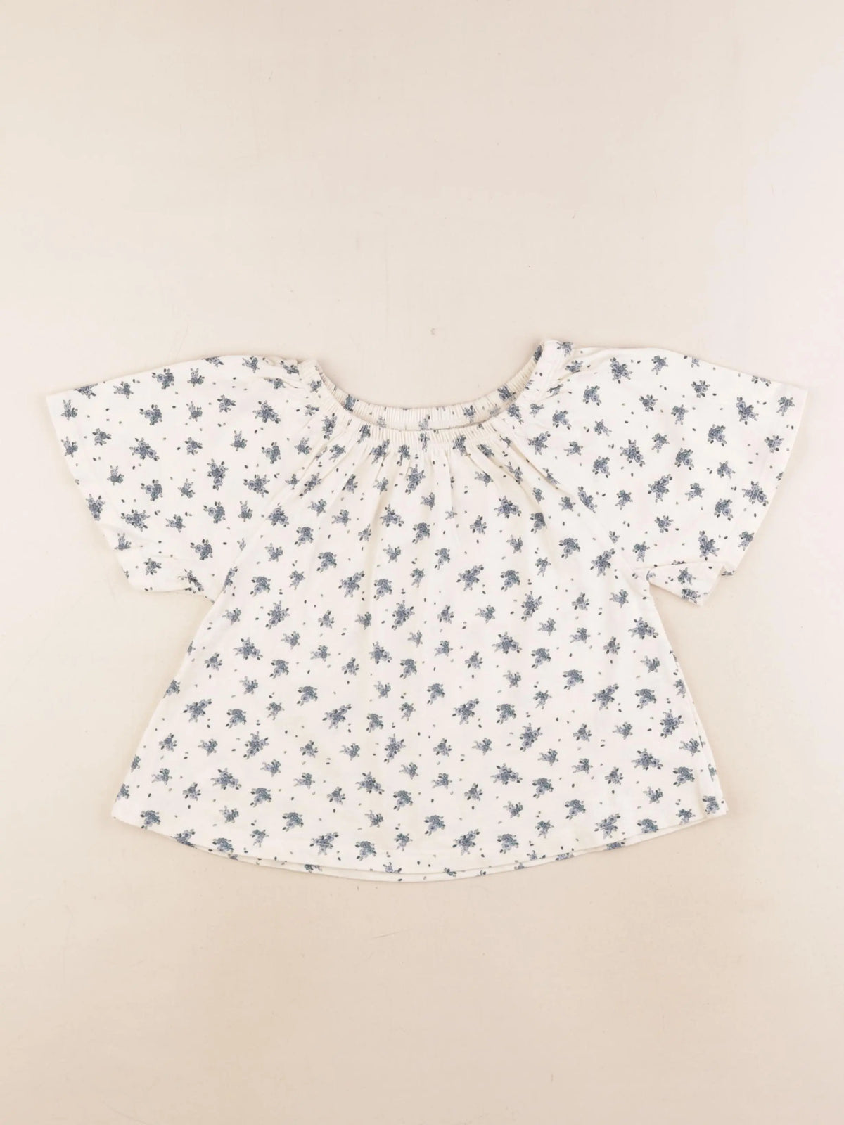 Vertbaudet - tee-shirt beige, bleu - 5 ans
