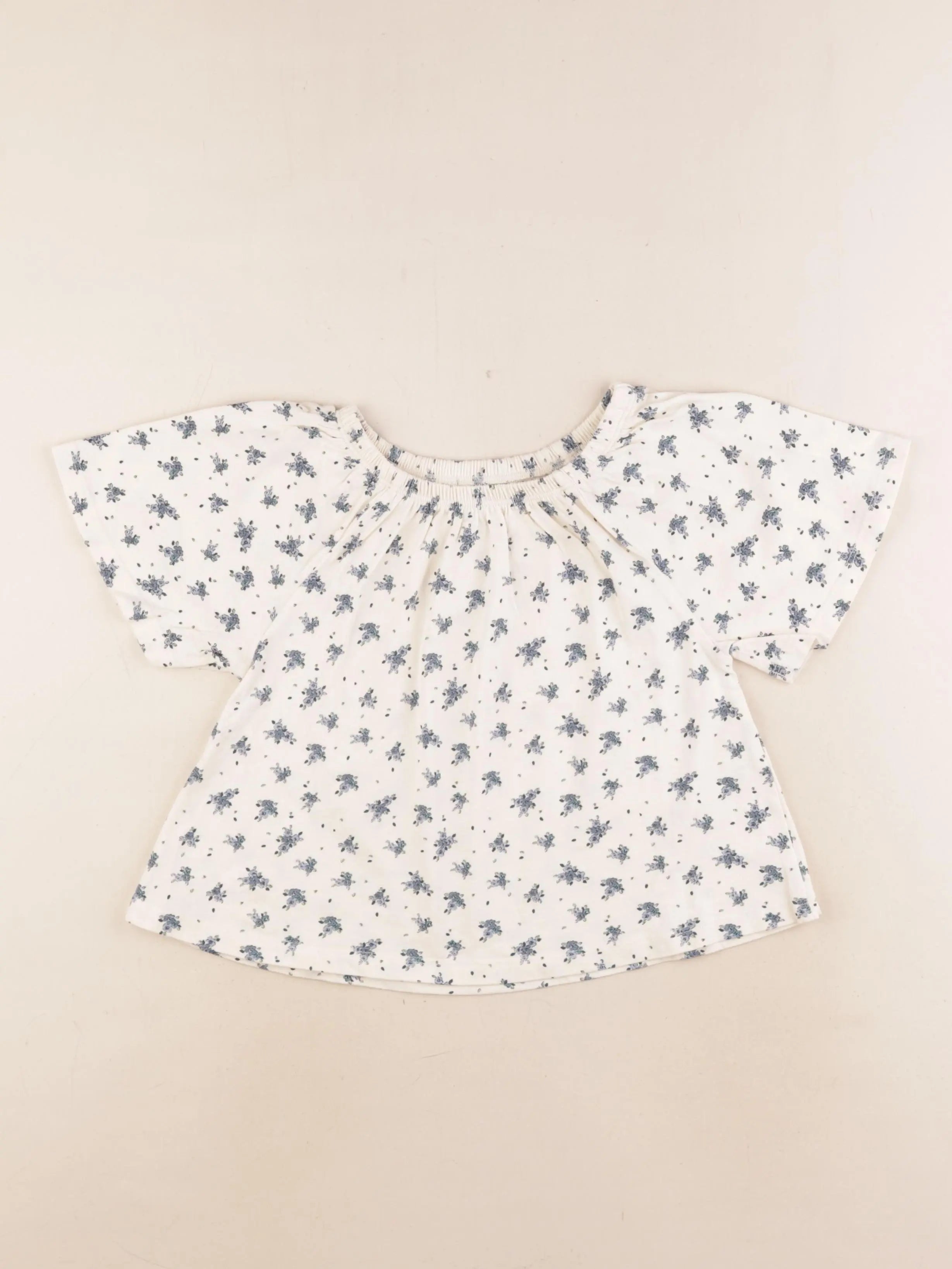 Vertbaudet - tee-shirt beige, bleu - 5 ans