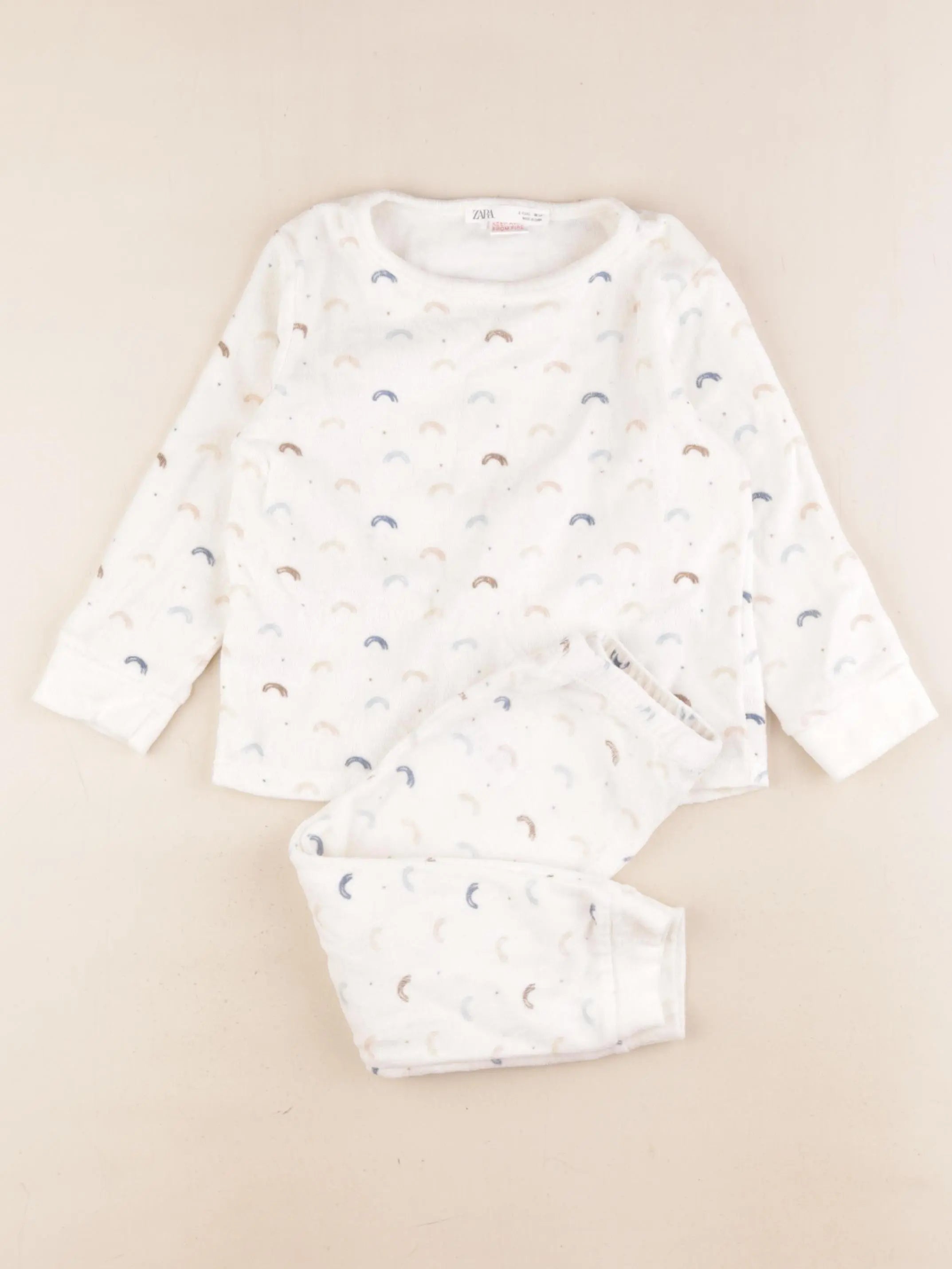 Zara - pyjama velours blanc - 3 ans