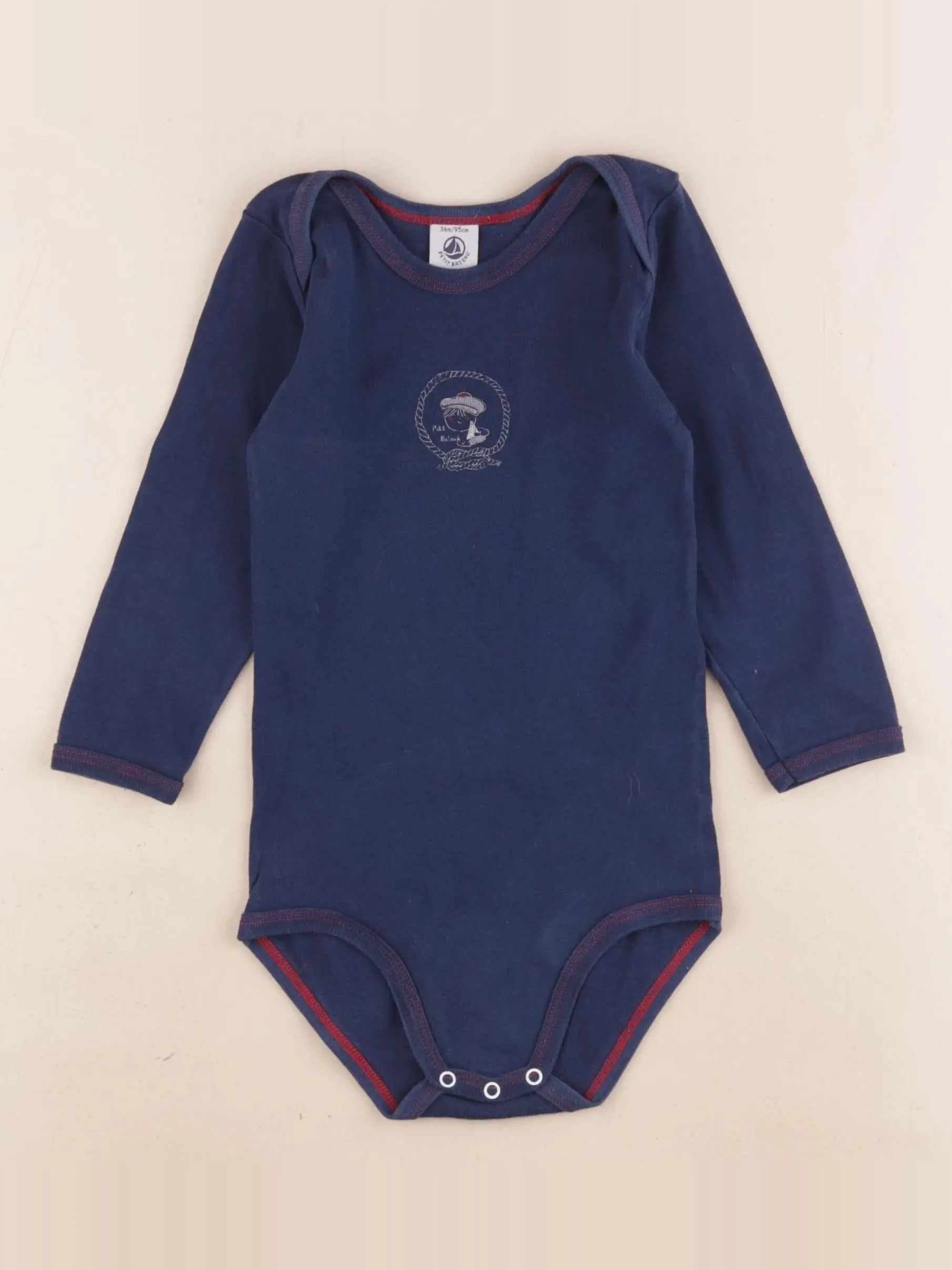 Petit Bateau - body bleu - 36 mois