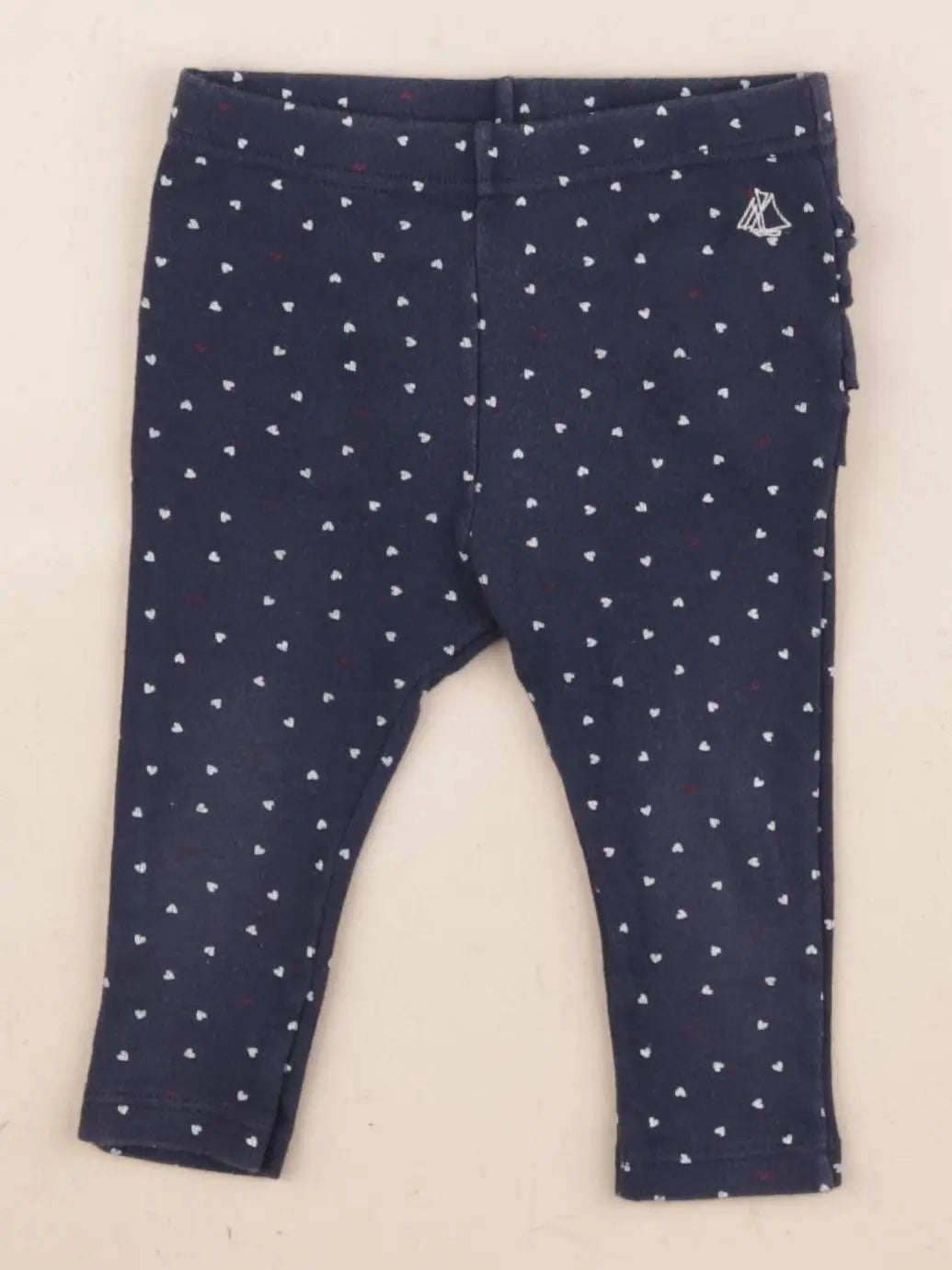 Petit Bateau - legging volants au dos bleu - 6 mois