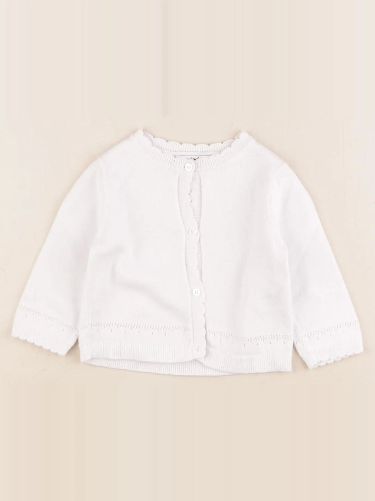 Cyrillus - gilet blanc - 9 mois