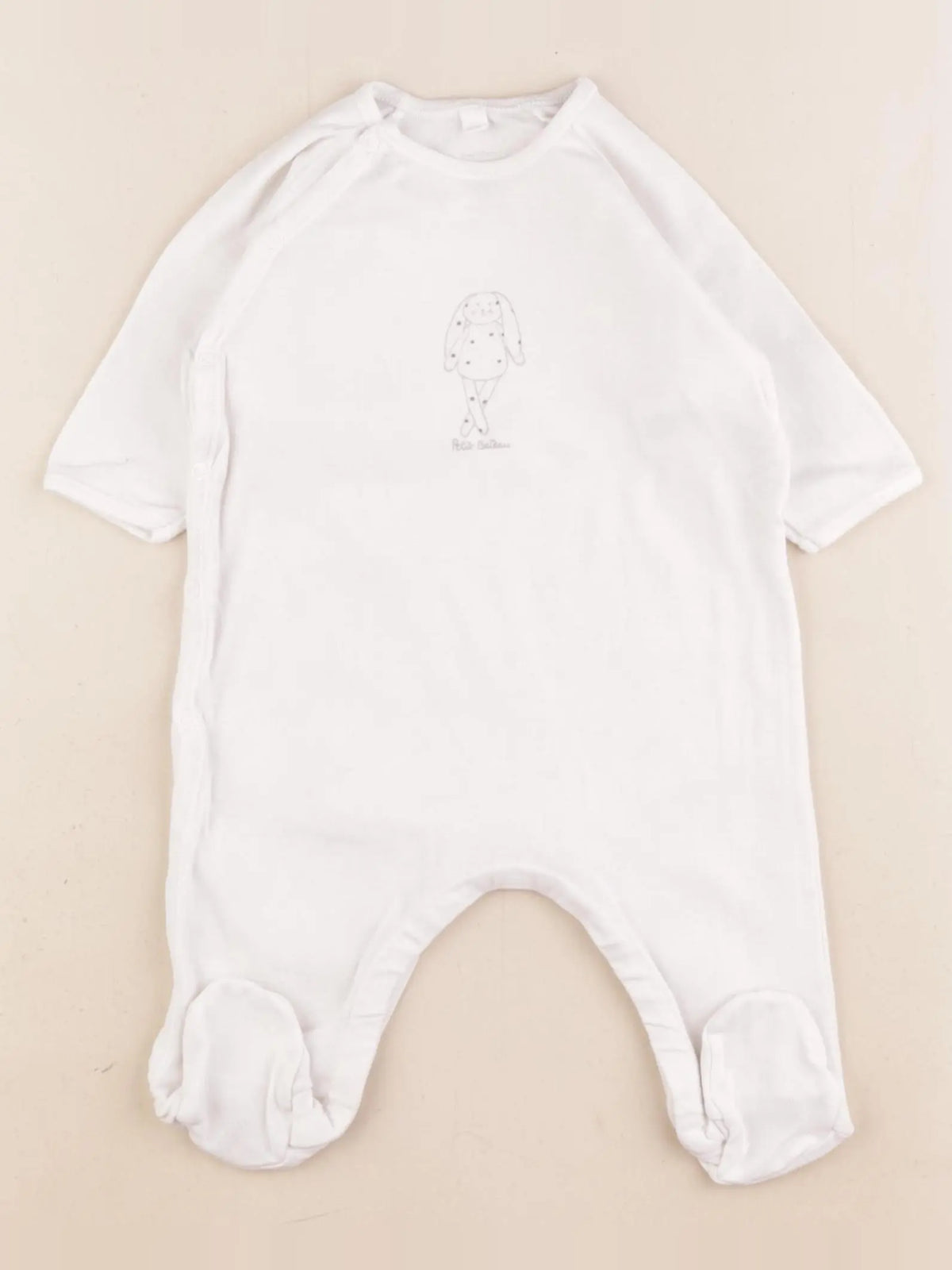 Petit Bateau - pyjama coton blanc - 3 mois
