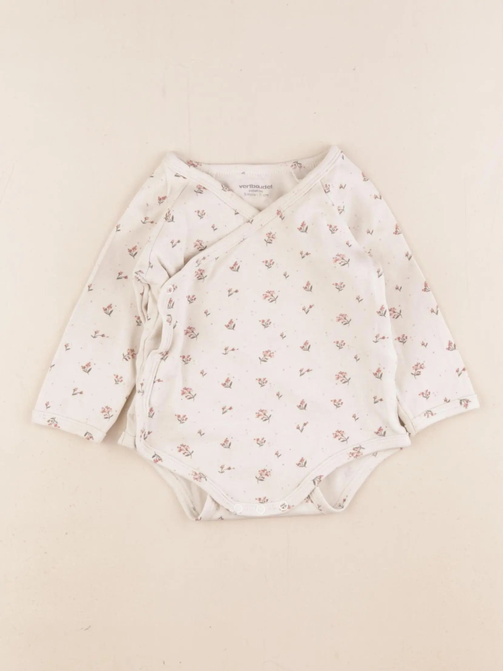 Vertbaudet - body beige - 9 mois
