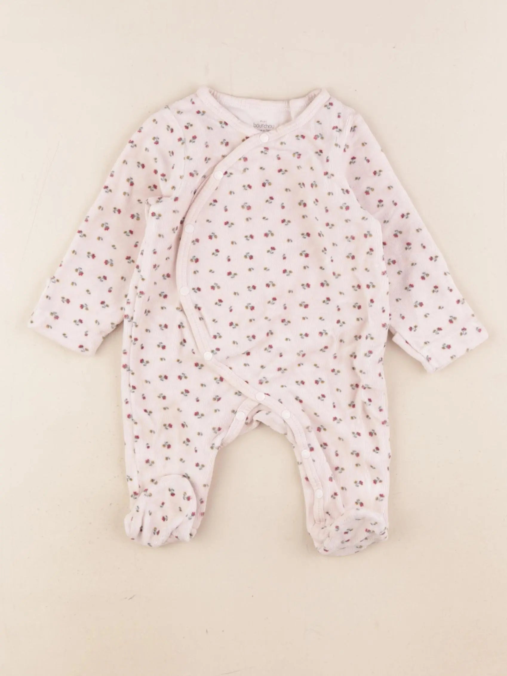 Boutchou - pyjama velours rose - 1 mois