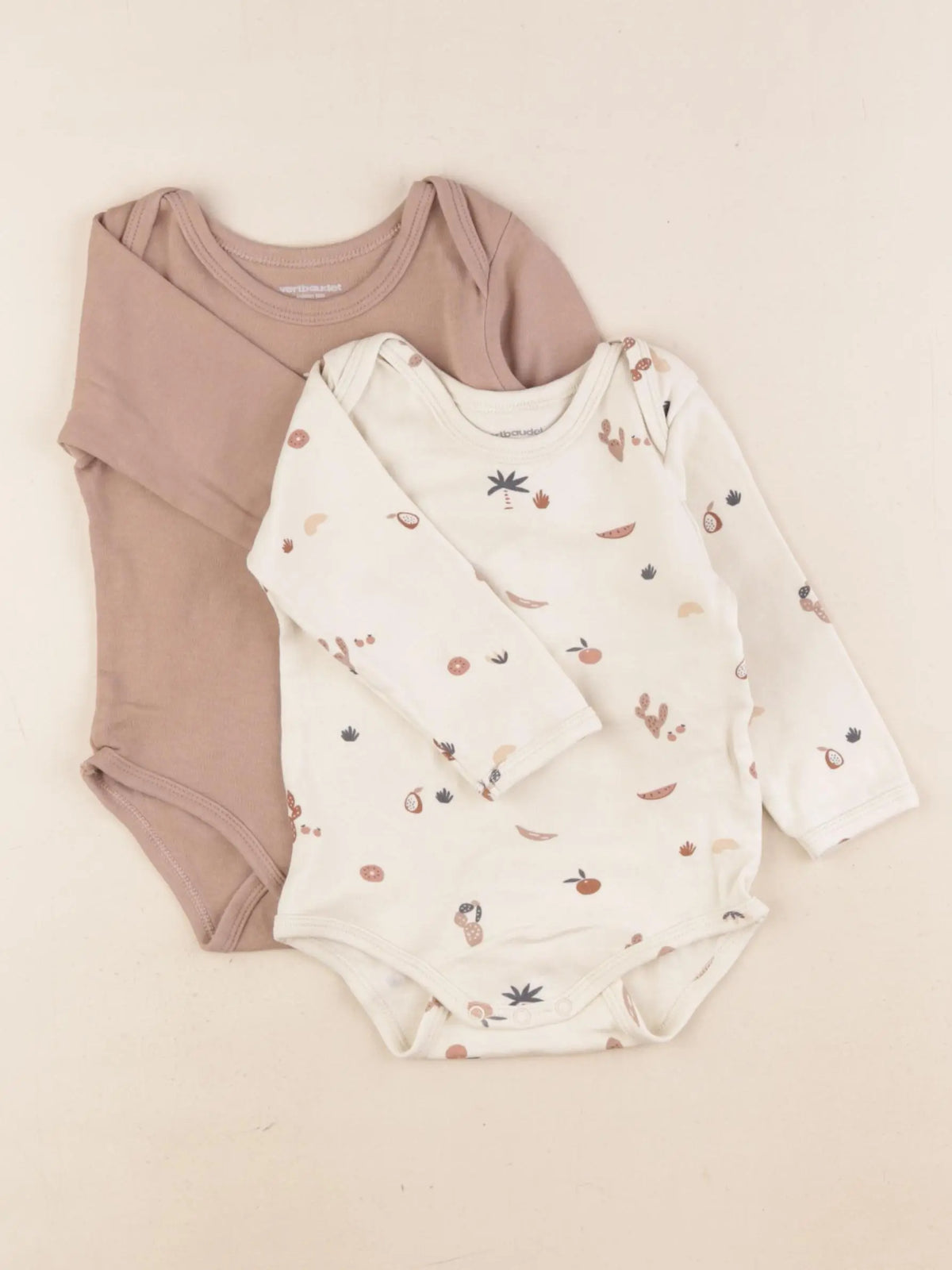 Vertbaudet - lot de 2 bodies en coton multicolore - 12 mois