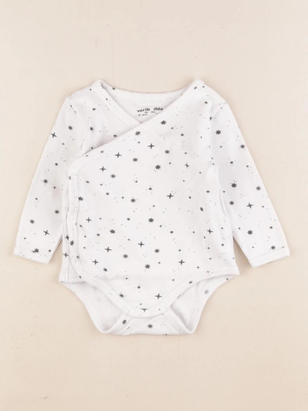 Vertbaudet - body blanc, gris - 9 mois