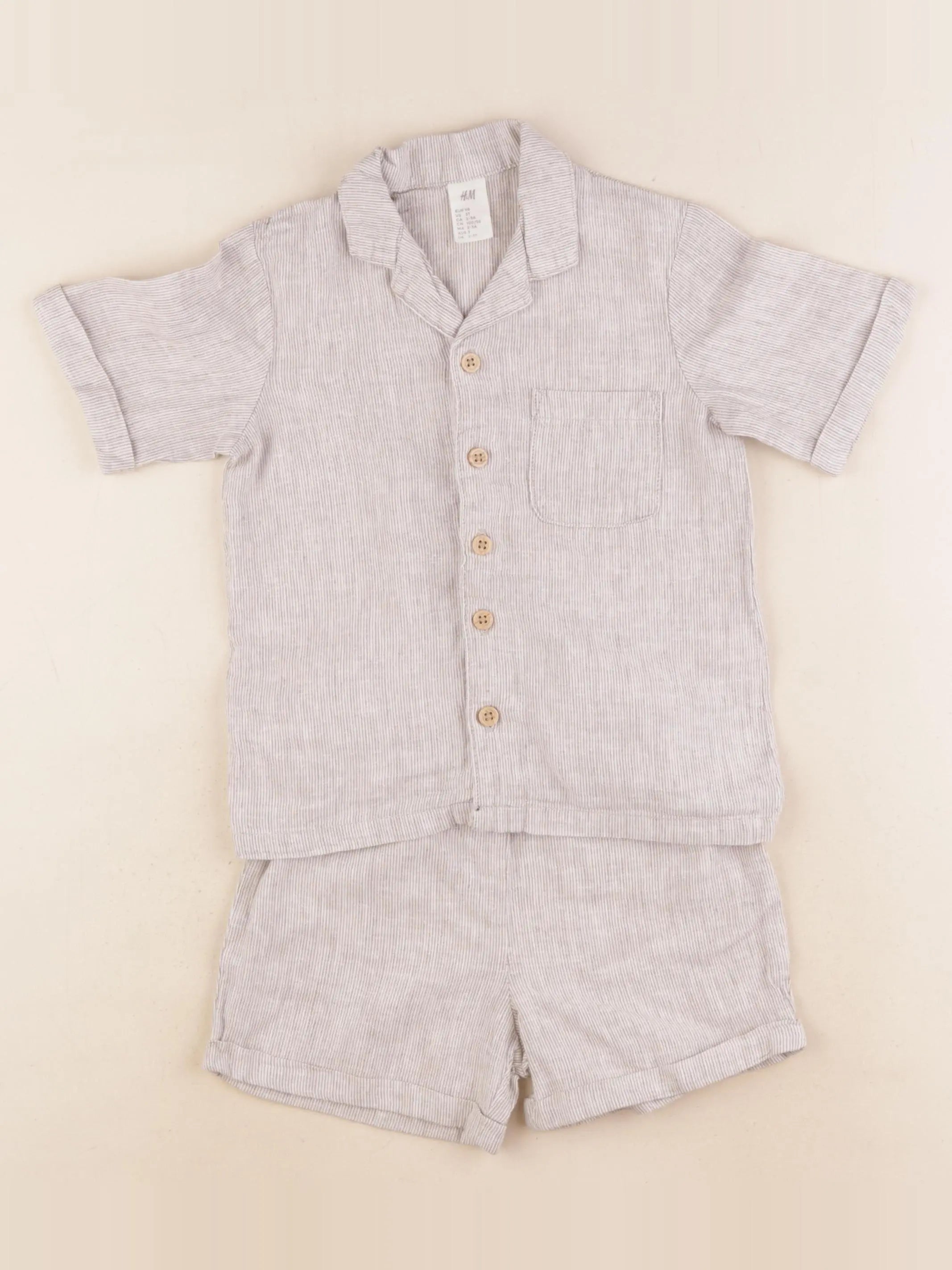 H&M - ensemble beige - 2/3 ans