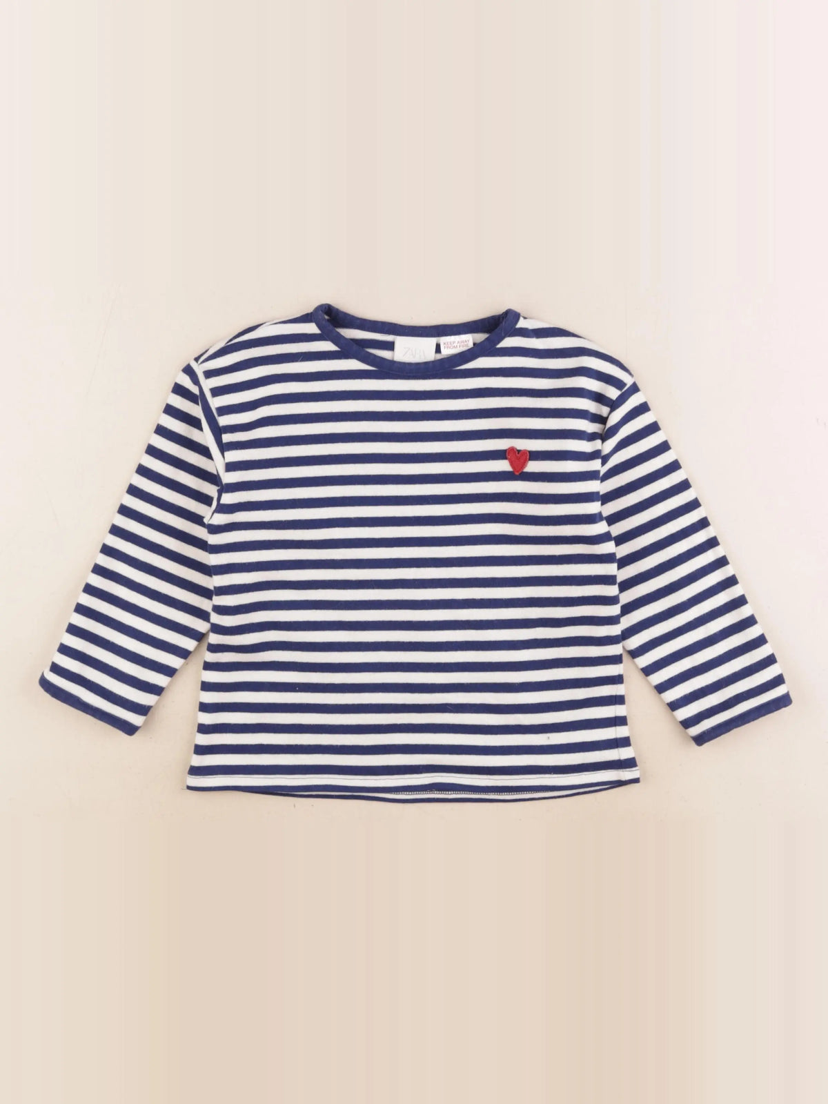 Zara - tee-shirt bleu, blanc - 3 ans