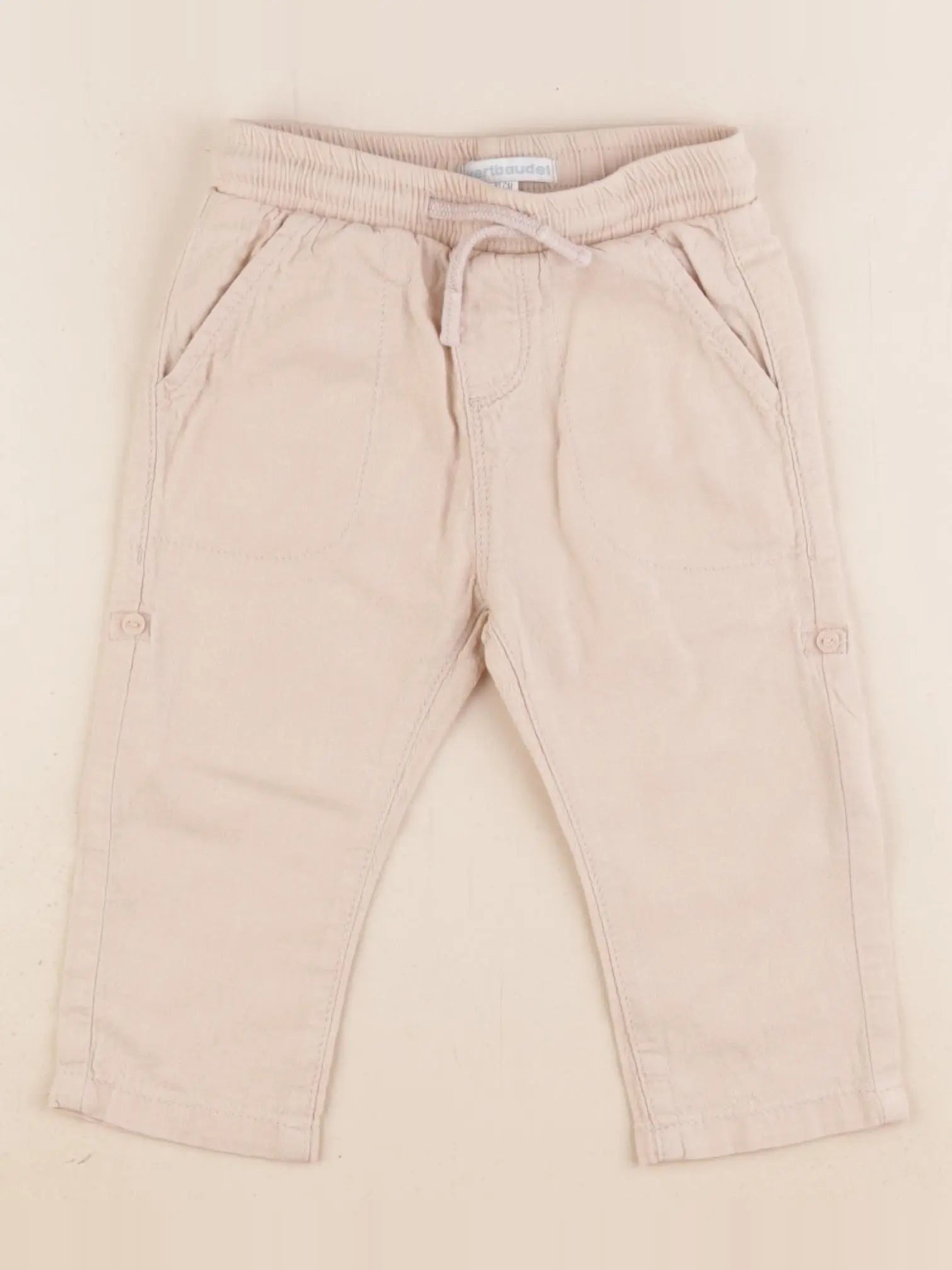 Vertbaudet - pantalon beige - 18 mois