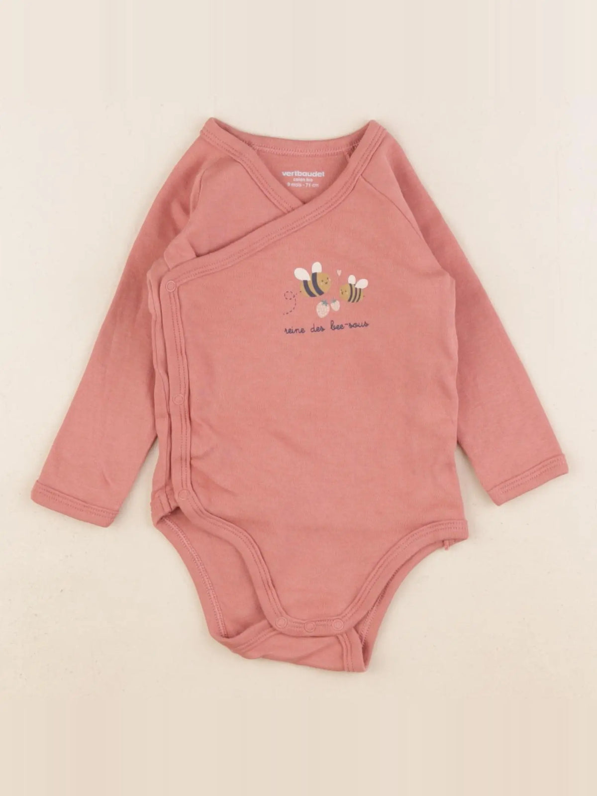 Vertbaudet - body rose - 9 mois