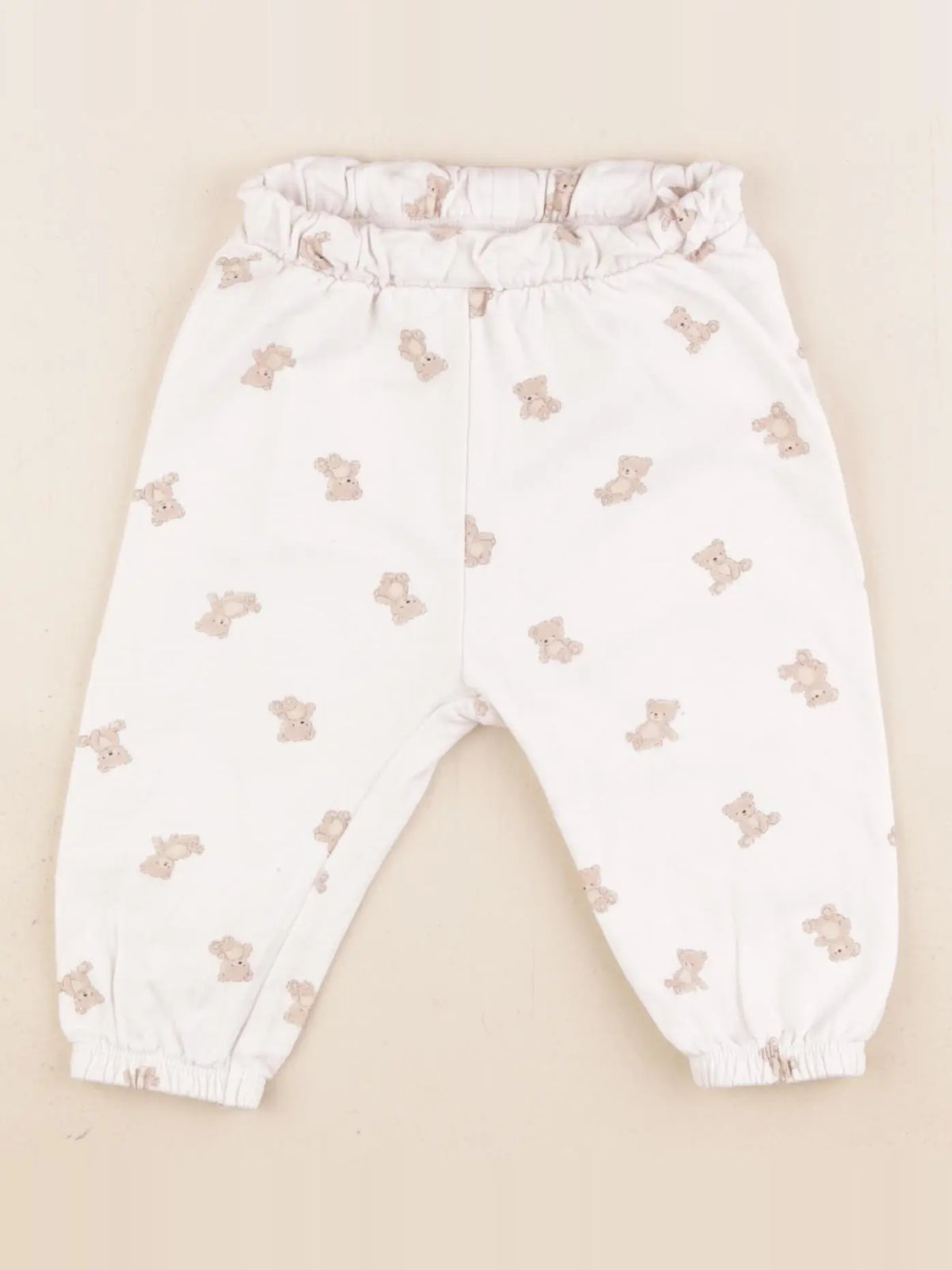 H&M - jogging blanc, marron - 4/6 mois