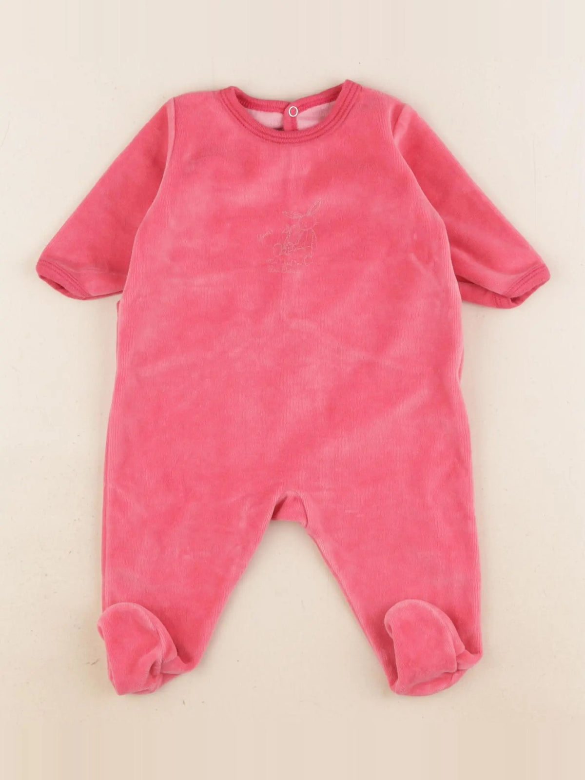Petit Bateau - pyjama velours rose - 3 mois