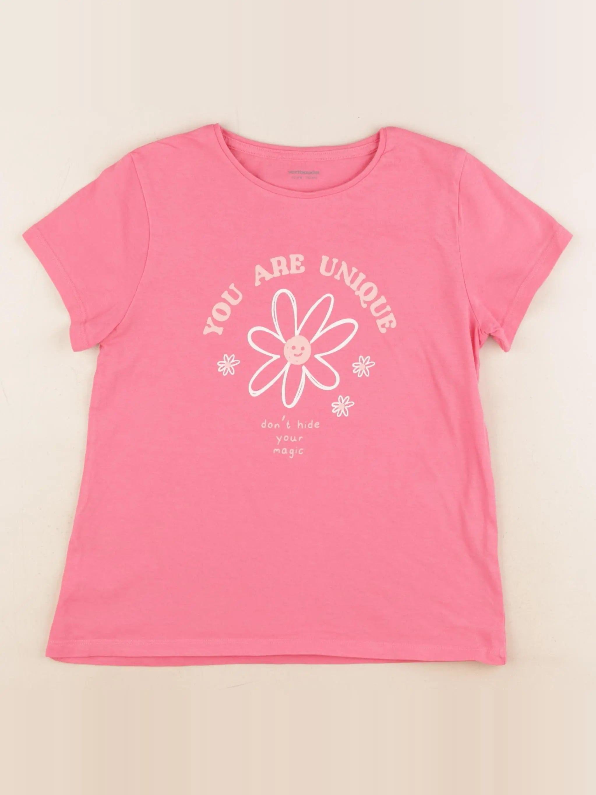 Vertbaudet - tee-shirt rose - 10 ans