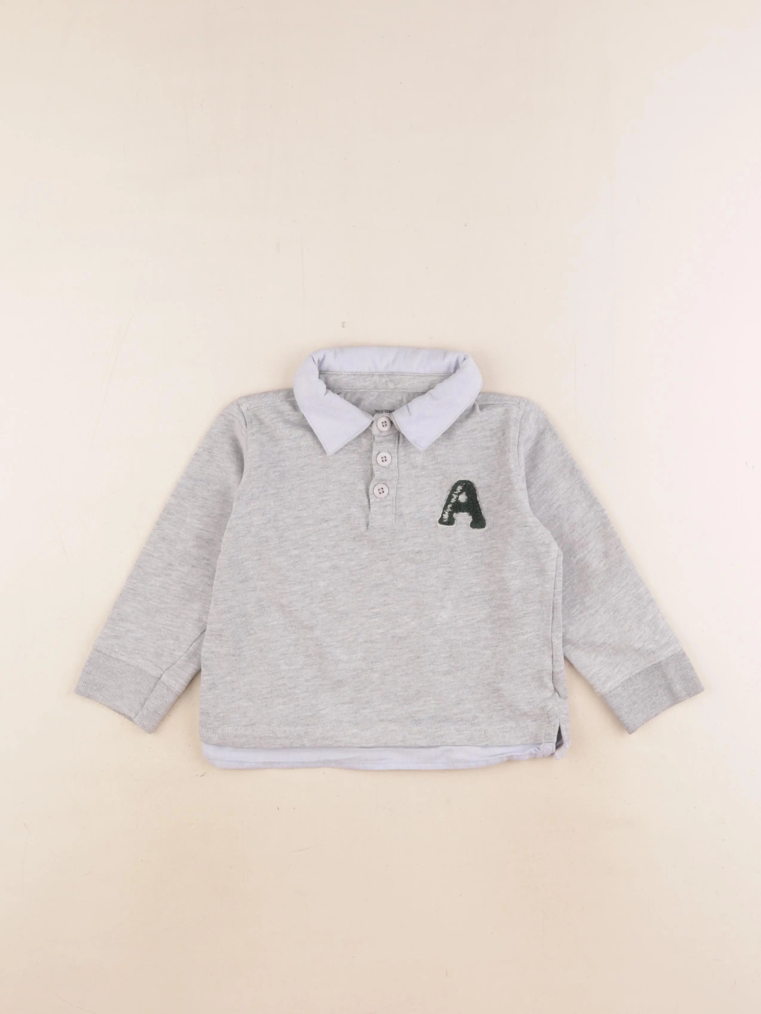 Vertbaudet - polo gris - 4 ans