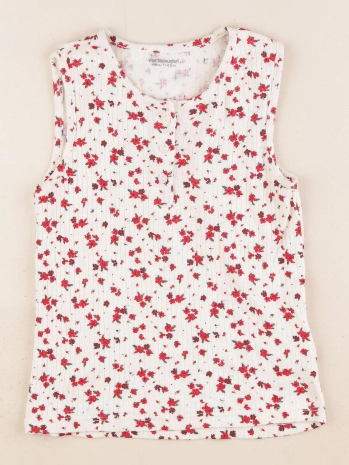 Vertbaudet - débardeur beige, rouge - 5 ans