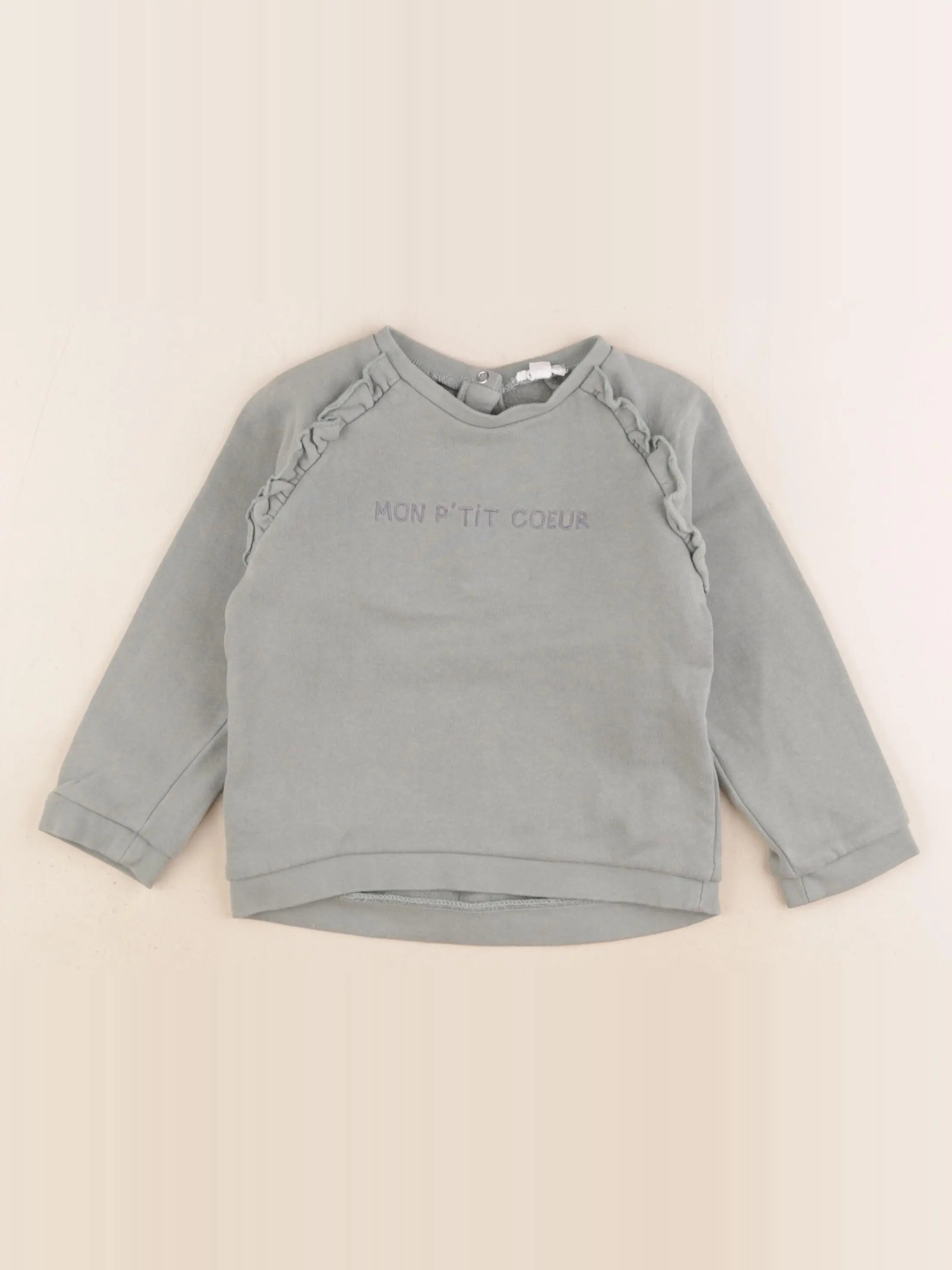Vertbaudet - sweat vert - 36 mois