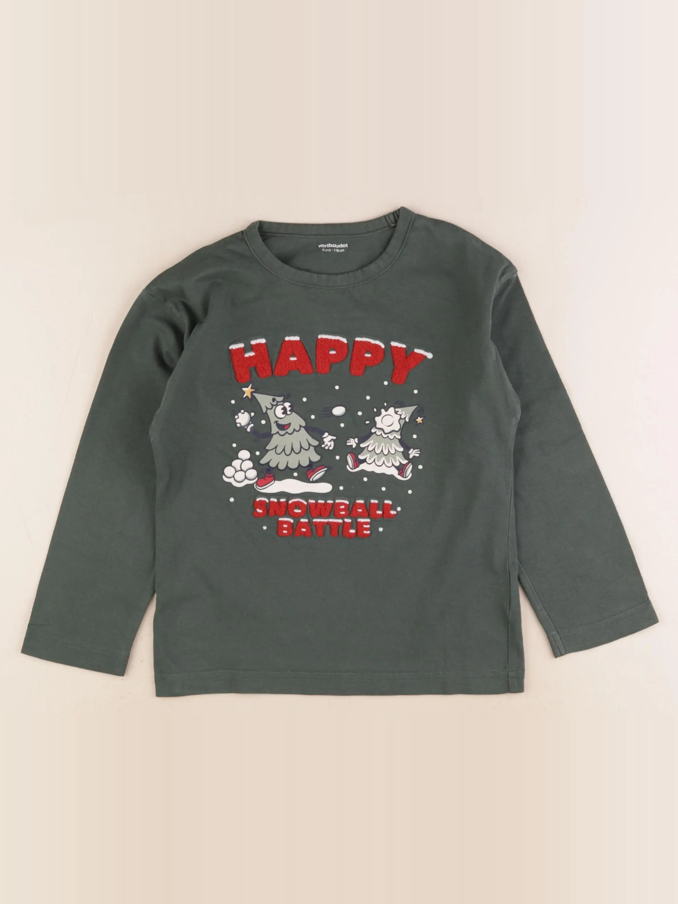 Vertbaudet - tee-shirt vert - 6 ans