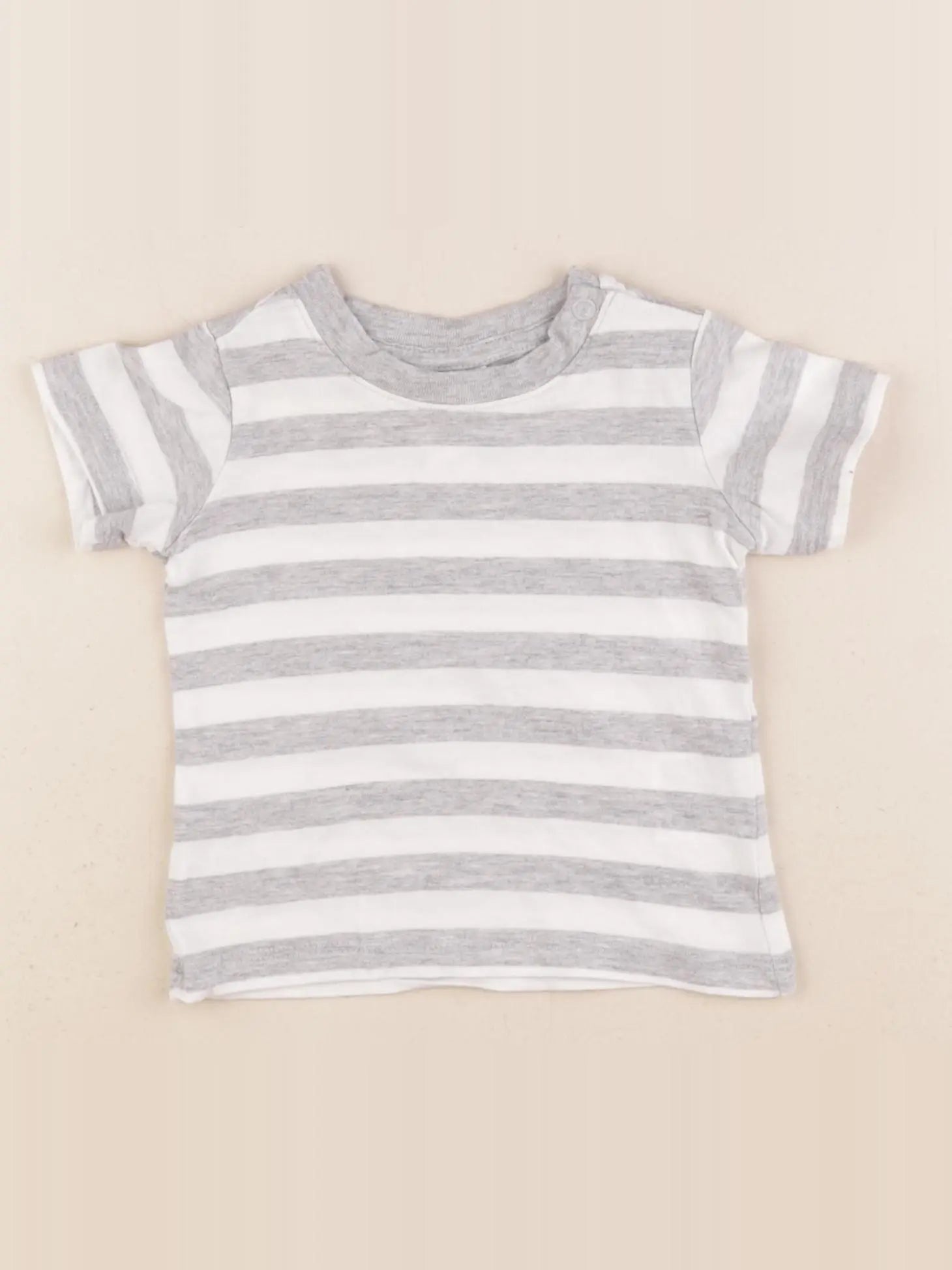 H&M - tee-shirt blanc, gris - 2/4 mois